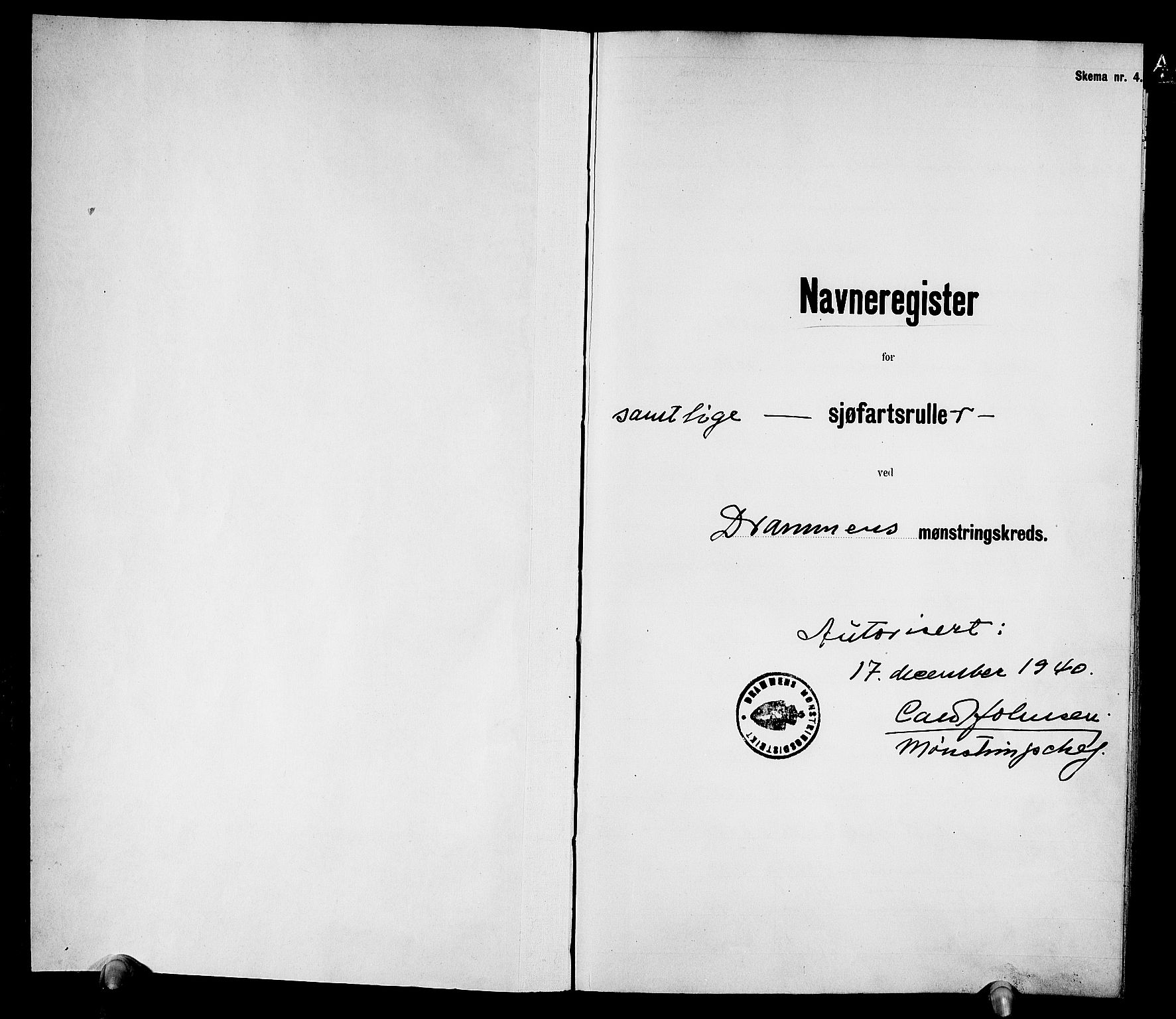 Drammen innrulleringsdistrikt, SAKO/A-781/G/Ga/L0002: Navneregister til rullene, 1940, p. 2