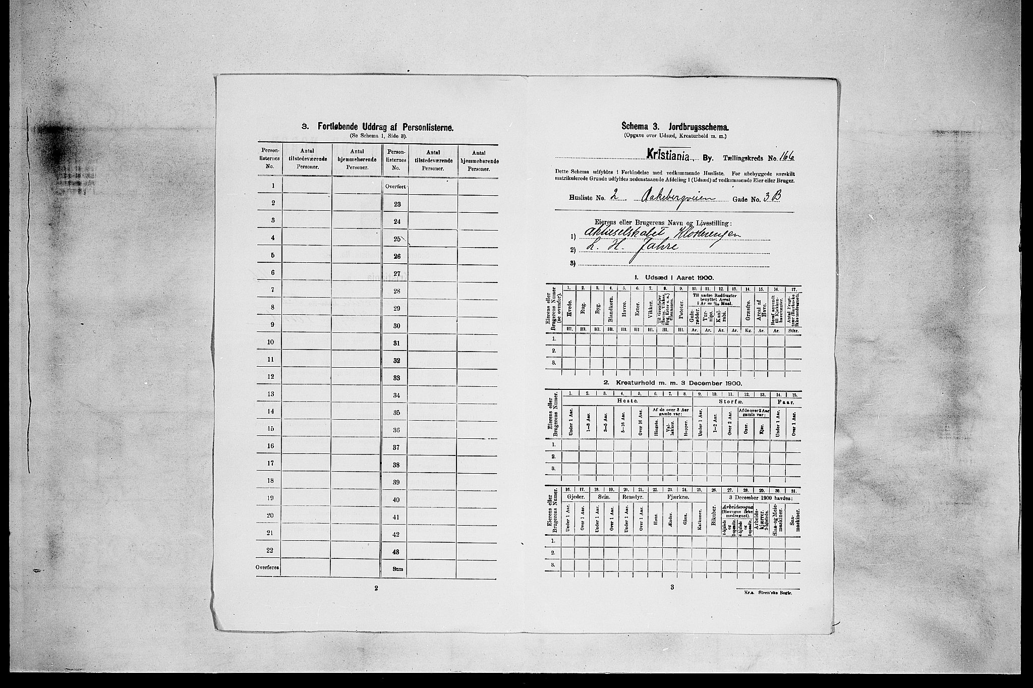 SAO, 1900 census for Kristiania, 1900, p. 18