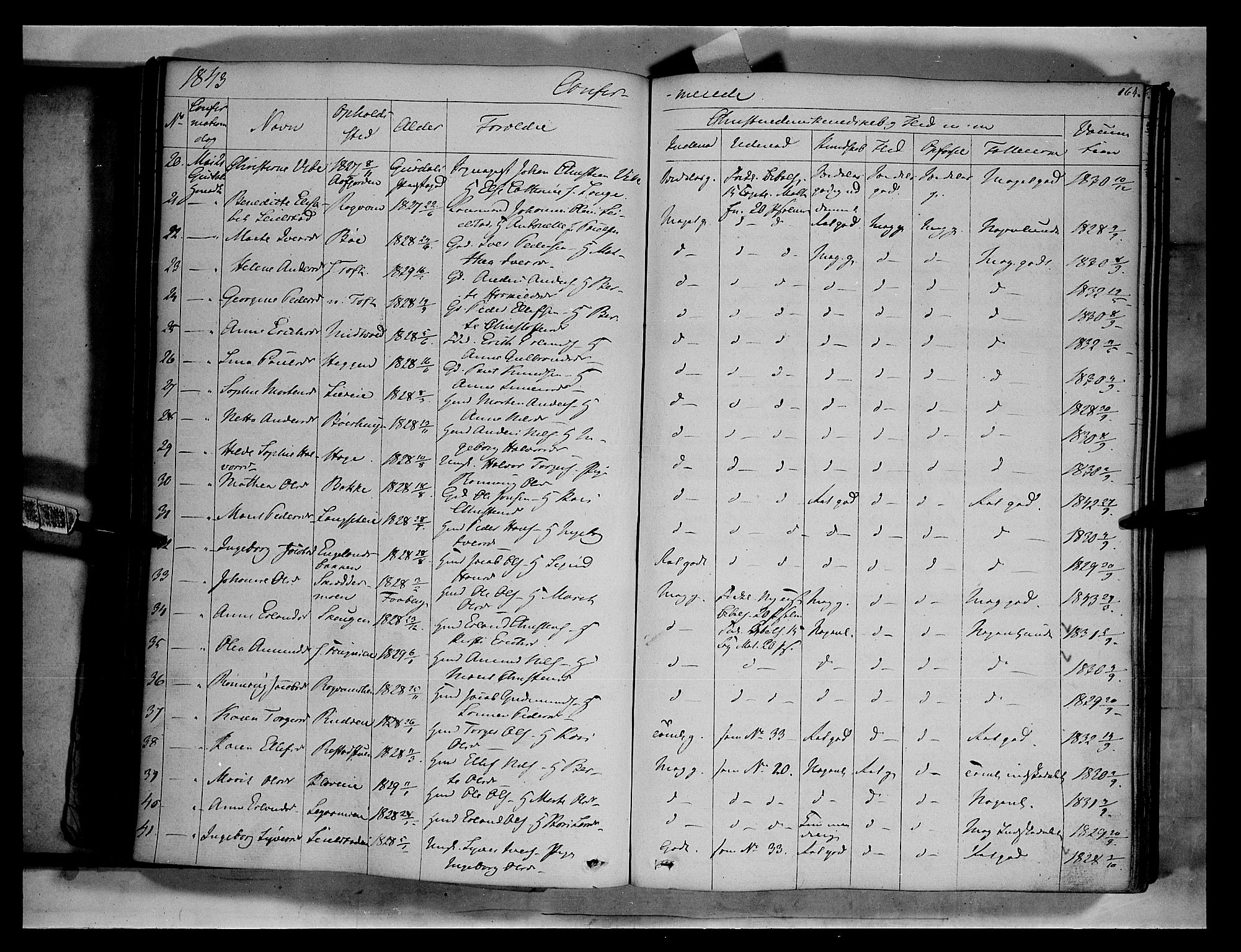 Gausdal prestekontor, SAH/PREST-090/H/Ha/Haa/L0007: Parish register (official) no. 7, 1840-1850, p. 164
