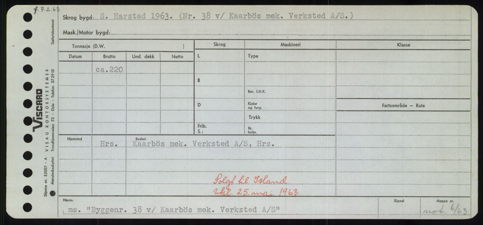 Sjøfartsdirektoratet med forløpere, Skipsmålingen, RA/S-1627/H/Hd/L0006: Fartøy, Byg-Båt, p. 445