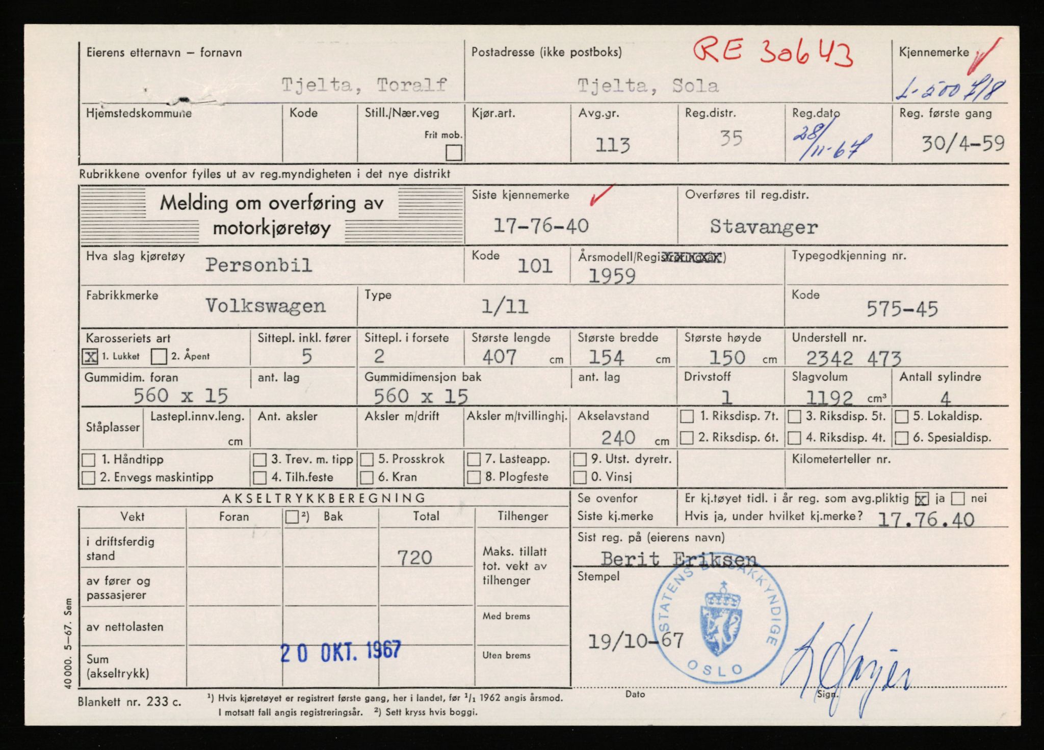 Stavanger trafikkstasjon, AV/SAST-A-101942/0/F/L0077: L-500000 - L-502999, 1930-1971, p. 509