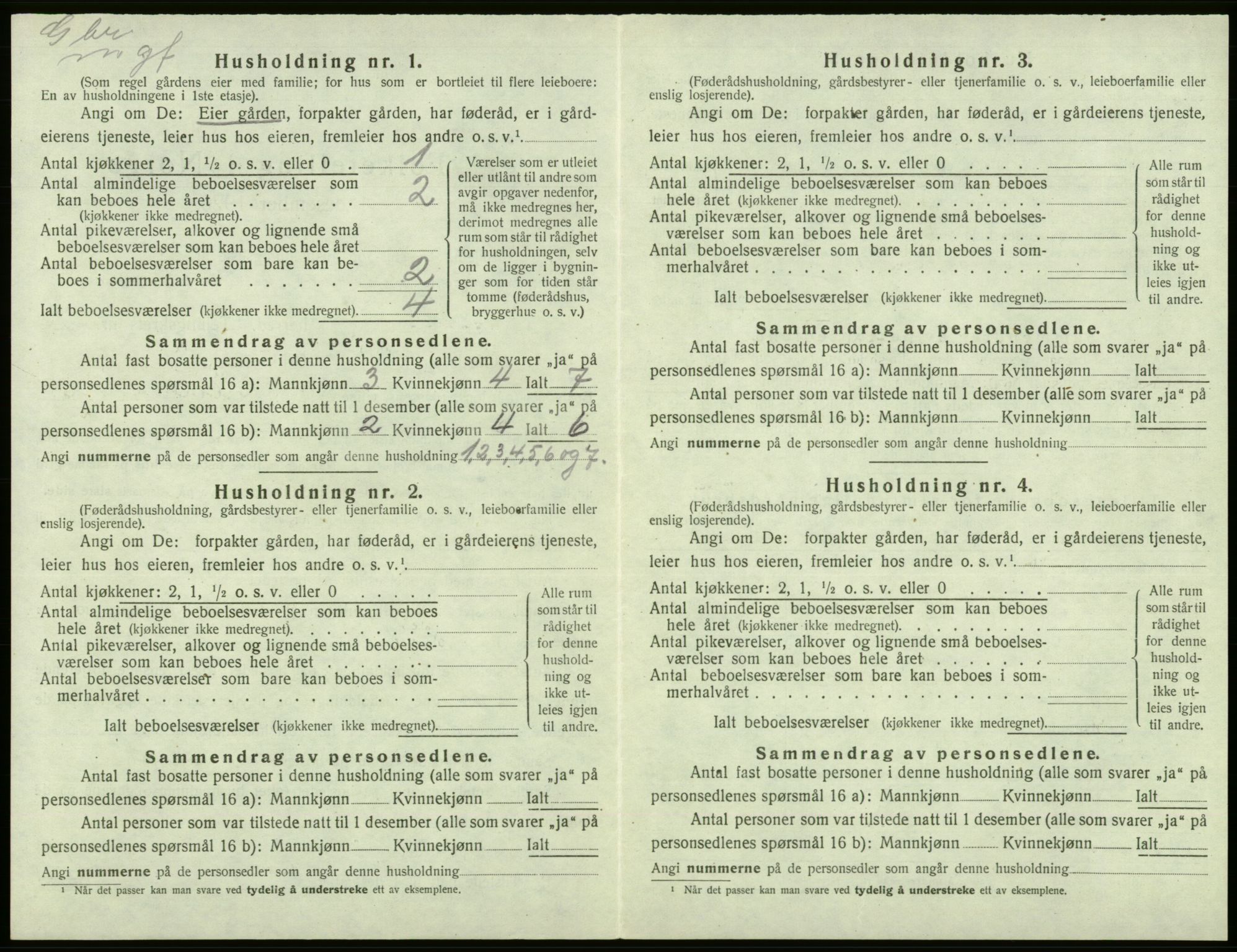 SAB, 1920 census for Tysnes, 1920, p. 542