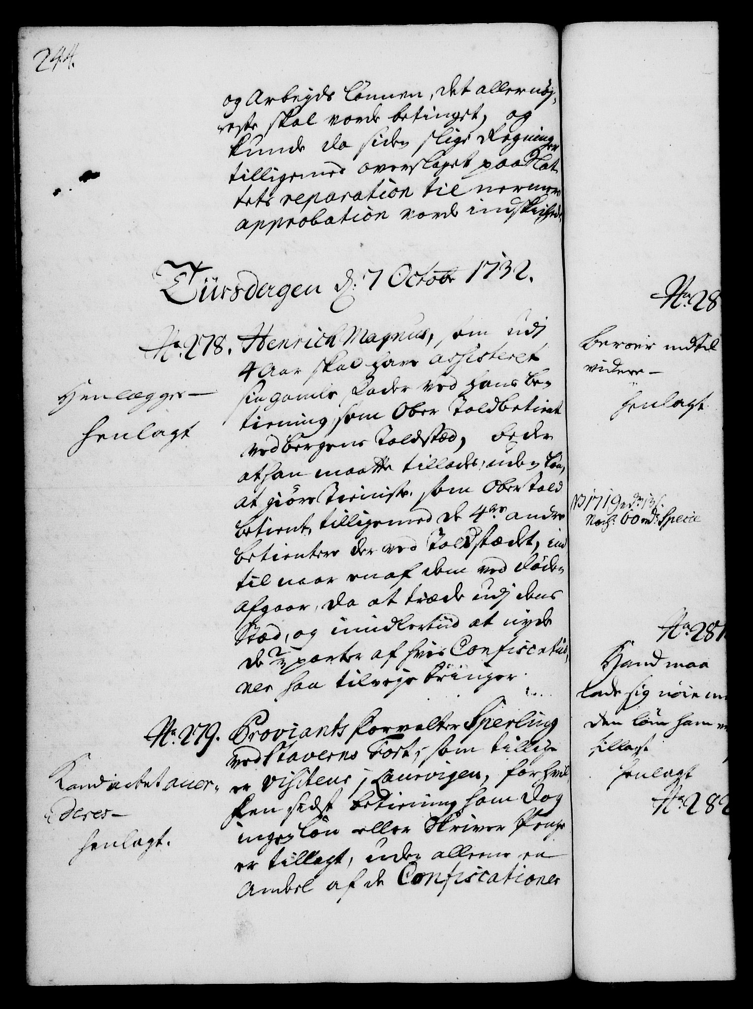 Rentekammeret, Kammerkanselliet, RA/EA-3111/G/Gh/Gha/L0014: Norsk ekstraktmemorialprotokoll. Merket RK 53.59, 1731-1732, p. 244