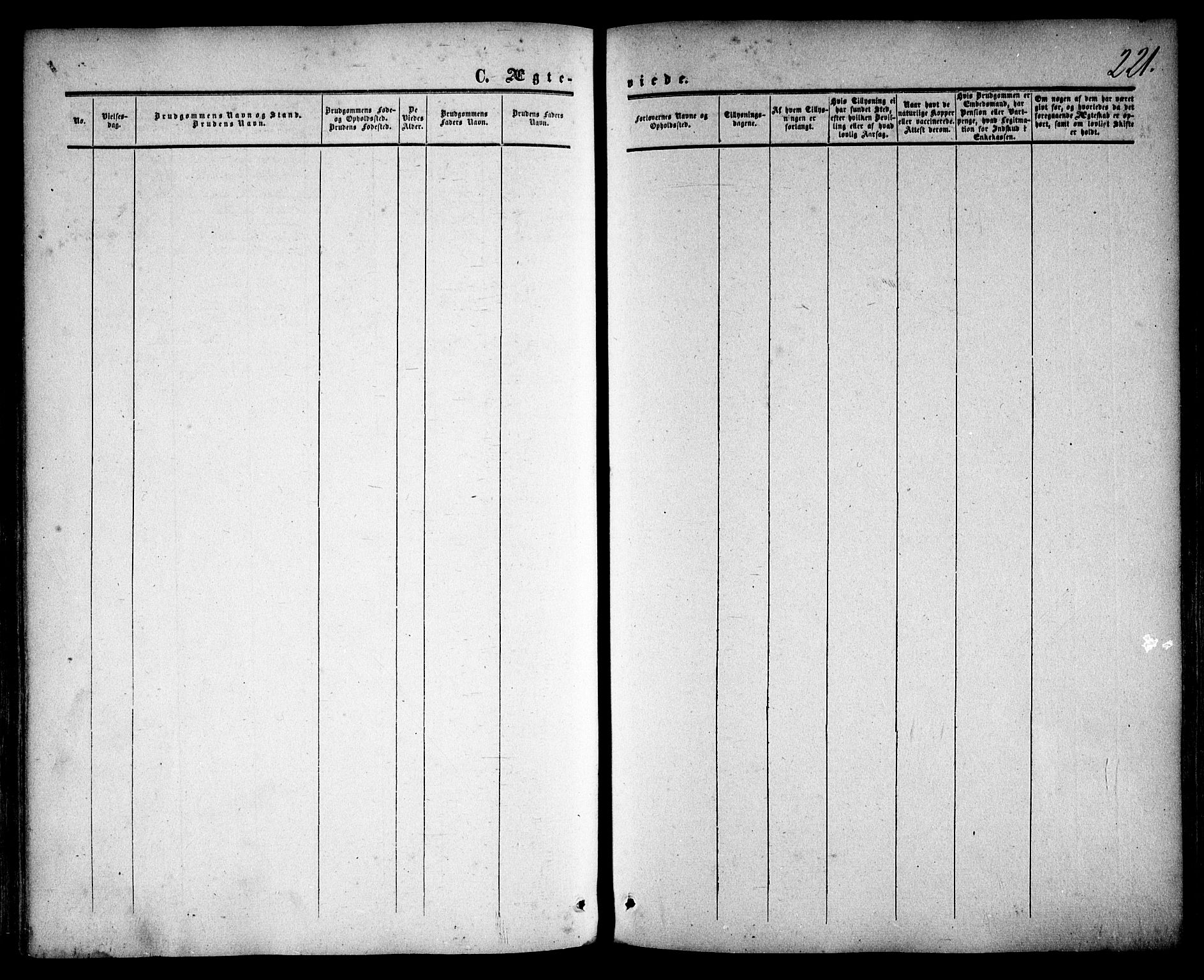 Skjeberg prestekontor Kirkebøker, SAO/A-10923/F/Fa/L0007: Parish register (official) no. I 7, 1859-1868, p. 221