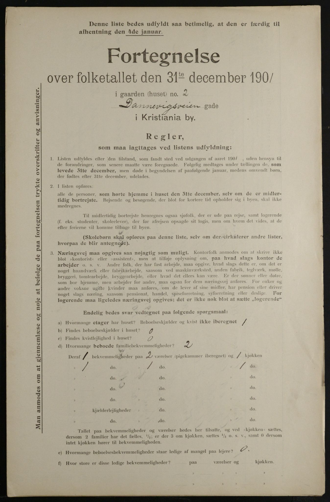 OBA, Municipal Census 1901 for Kristiania, 1901, p. 2453