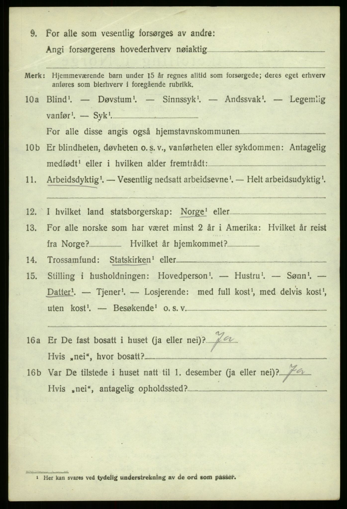 SAB, 1920 census for Haus, 1920, p. 10723