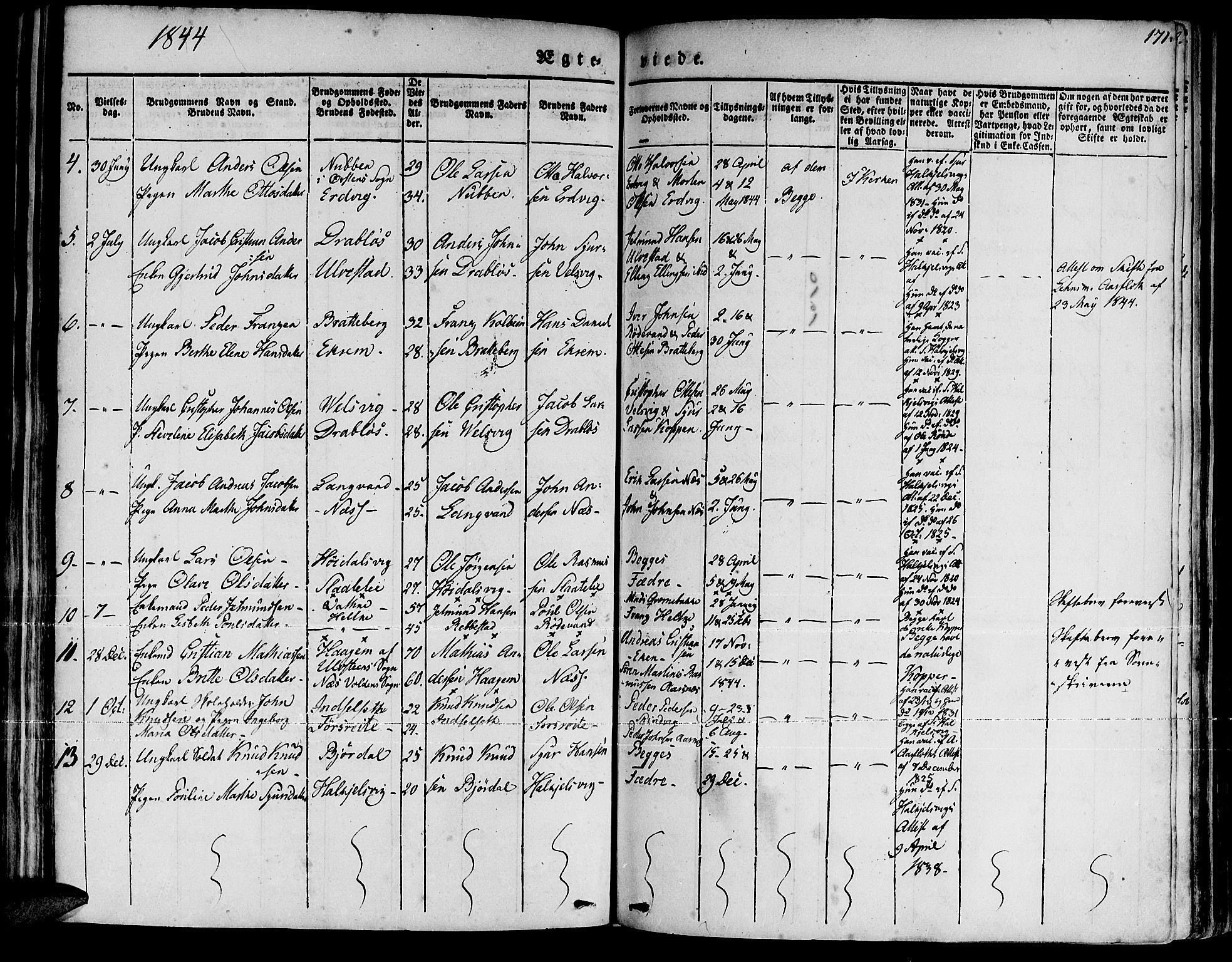 Ministerialprotokoller, klokkerbøker og fødselsregistre - Møre og Romsdal, AV/SAT-A-1454/511/L0139: Parish register (official) no. 511A06, 1831-1850, p. 171