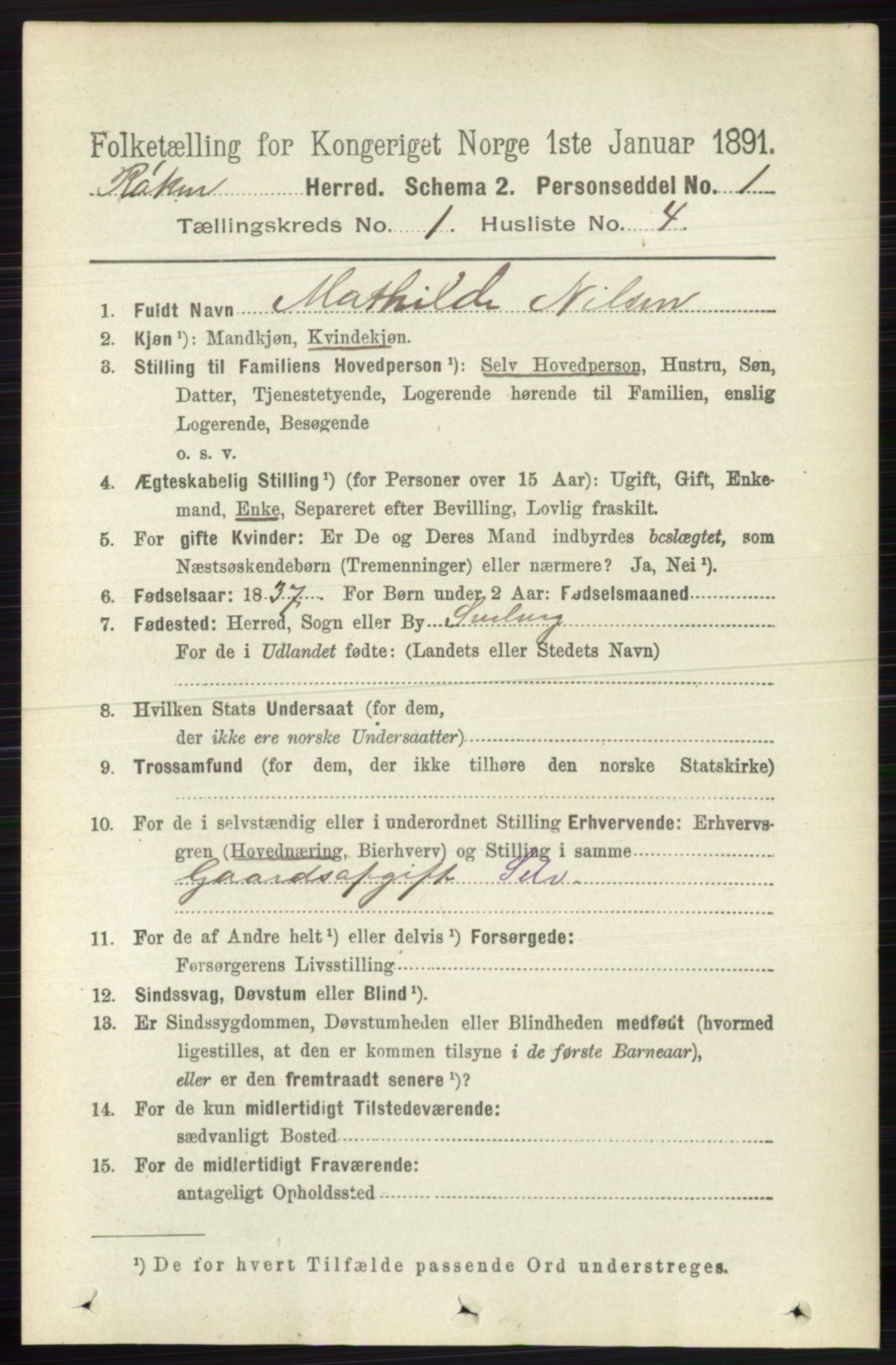RA, 1891 census for 0627 Røyken, 1891, p. 106