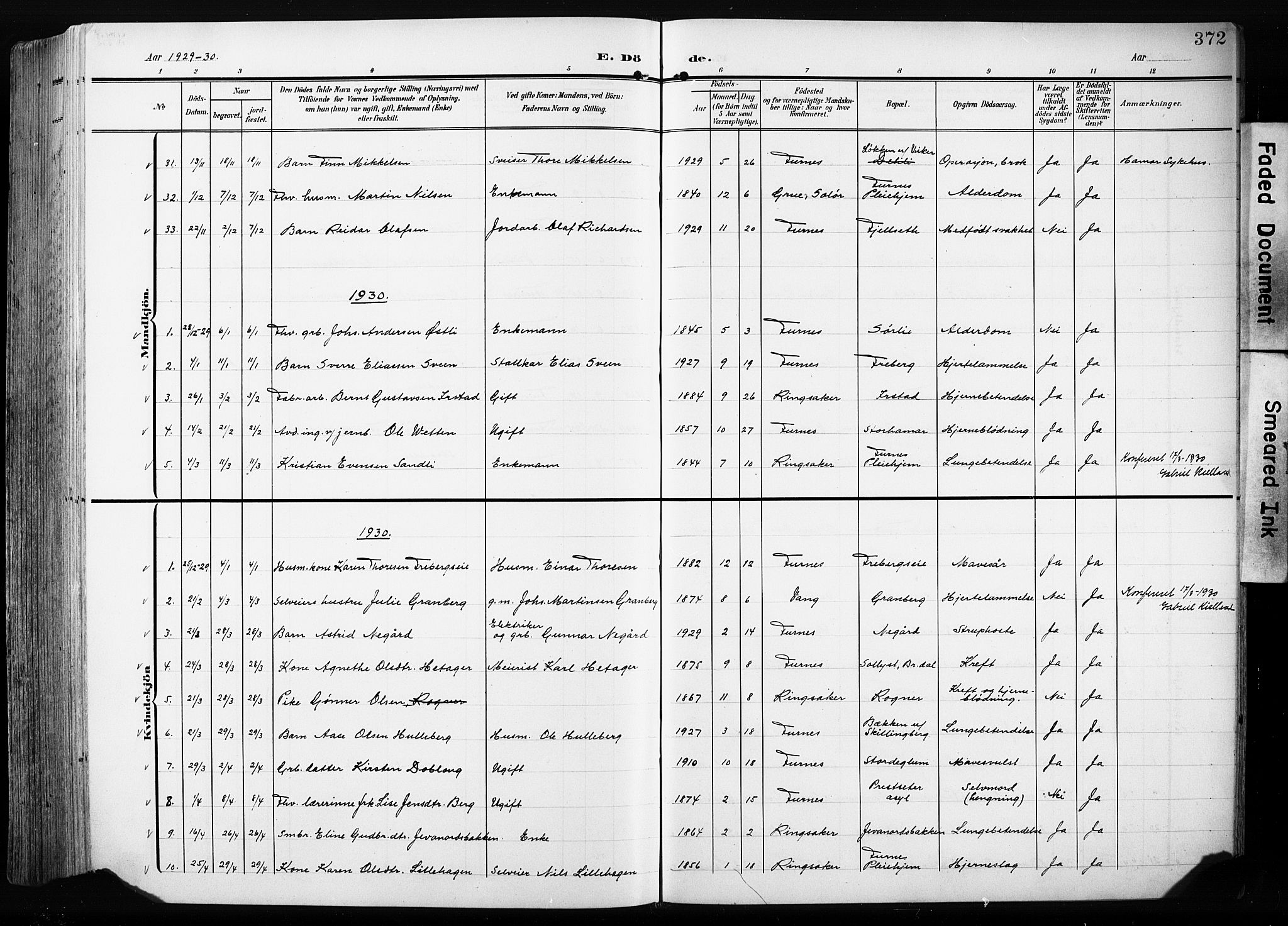 Furnes prestekontor, AV/SAH-PREST-012/L/La/L0001: Parish register (copy) no. 1, 1904-1933, p. 372