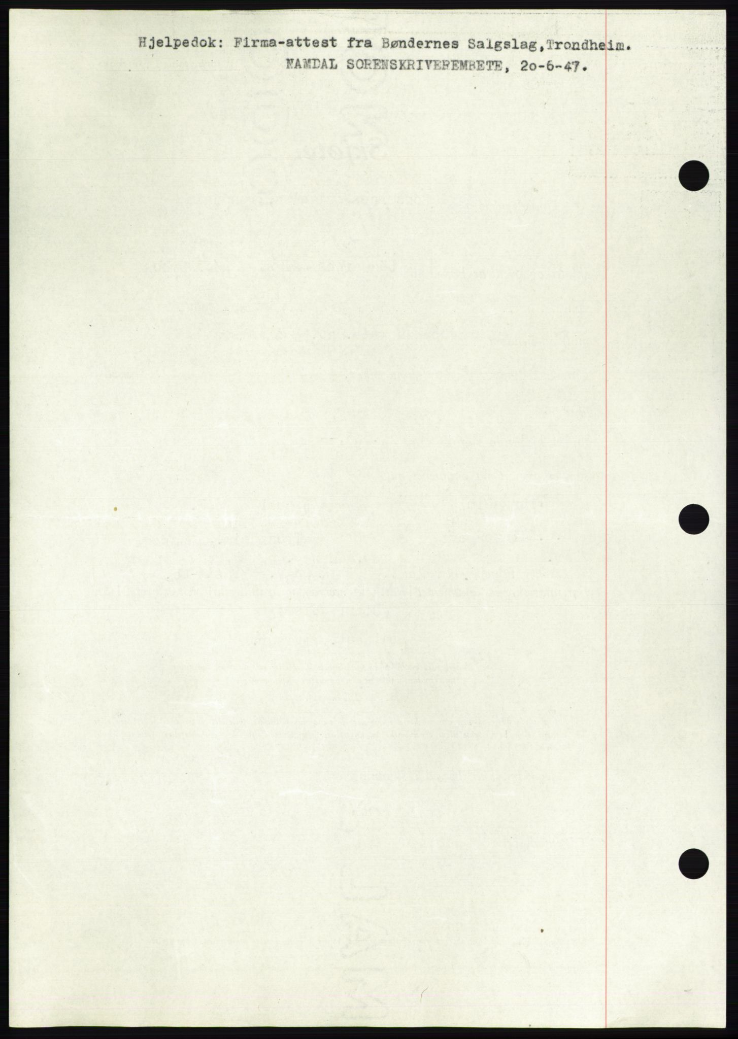 Namdal sorenskriveri, AV/SAT-A-4133/1/2/2C: Mortgage book no. -, 1947-1947, Diary no: : 1361/1947