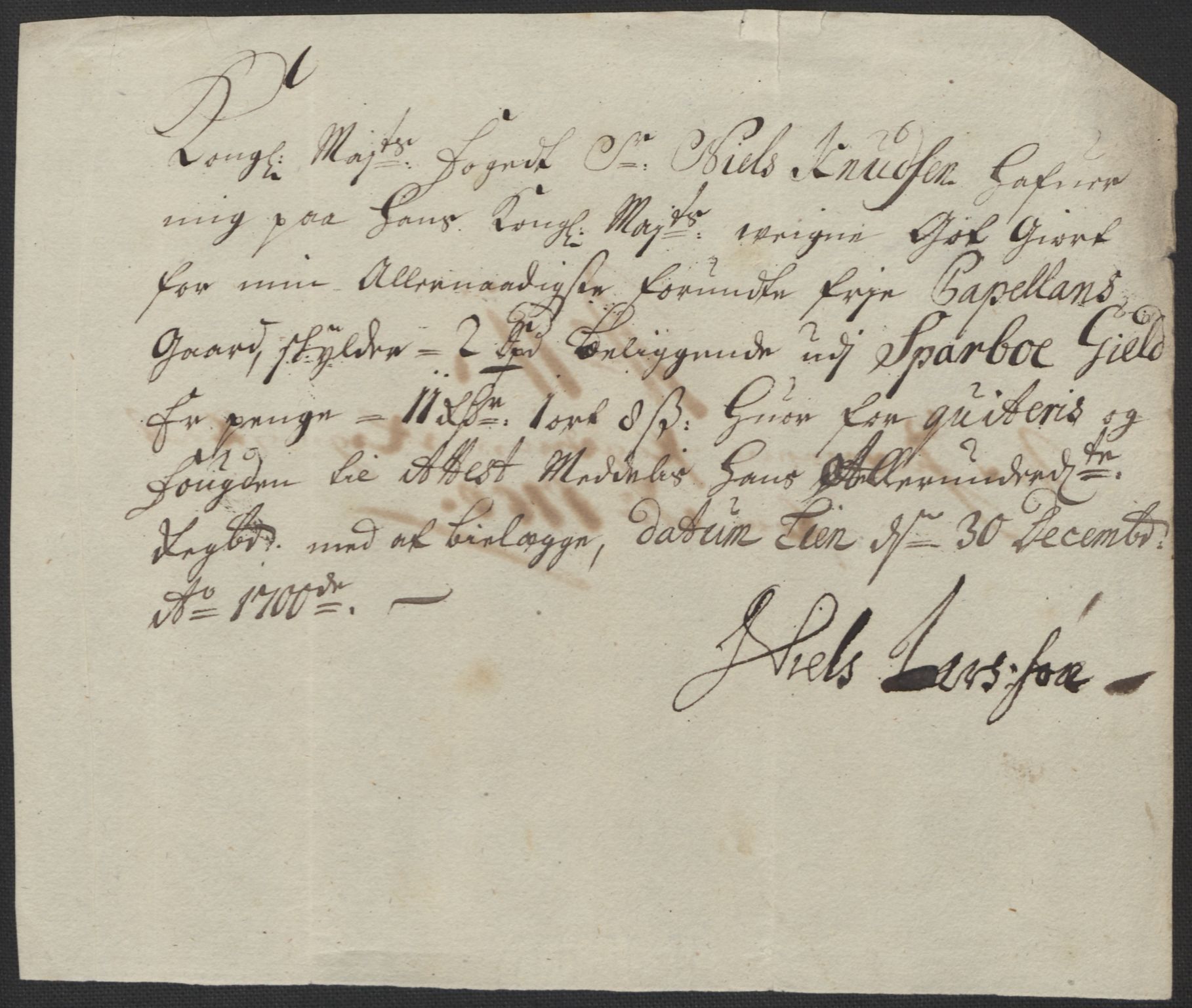 Rentekammeret inntil 1814, Reviderte regnskaper, Fogderegnskap, AV/RA-EA-4092/R63/L4311: Fogderegnskap Inderøy, 1700, p. 132