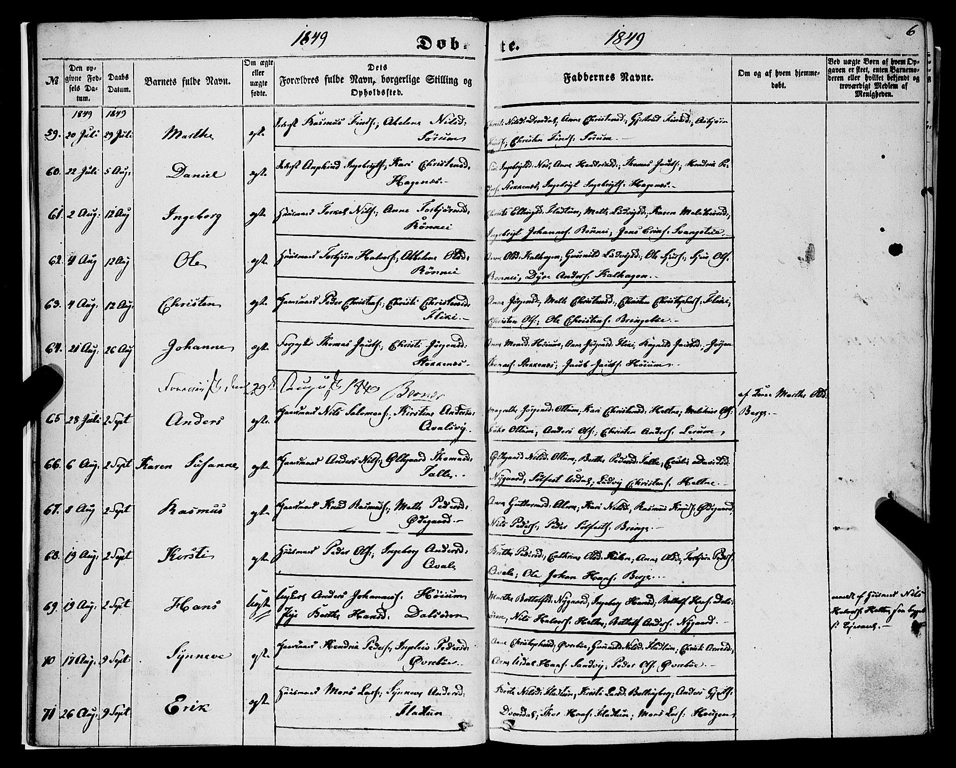 Luster sokneprestembete, SAB/A-81101/H/Haa/Haaa/L0007: Parish register (official) no. A 7, 1849-1859, p. 6