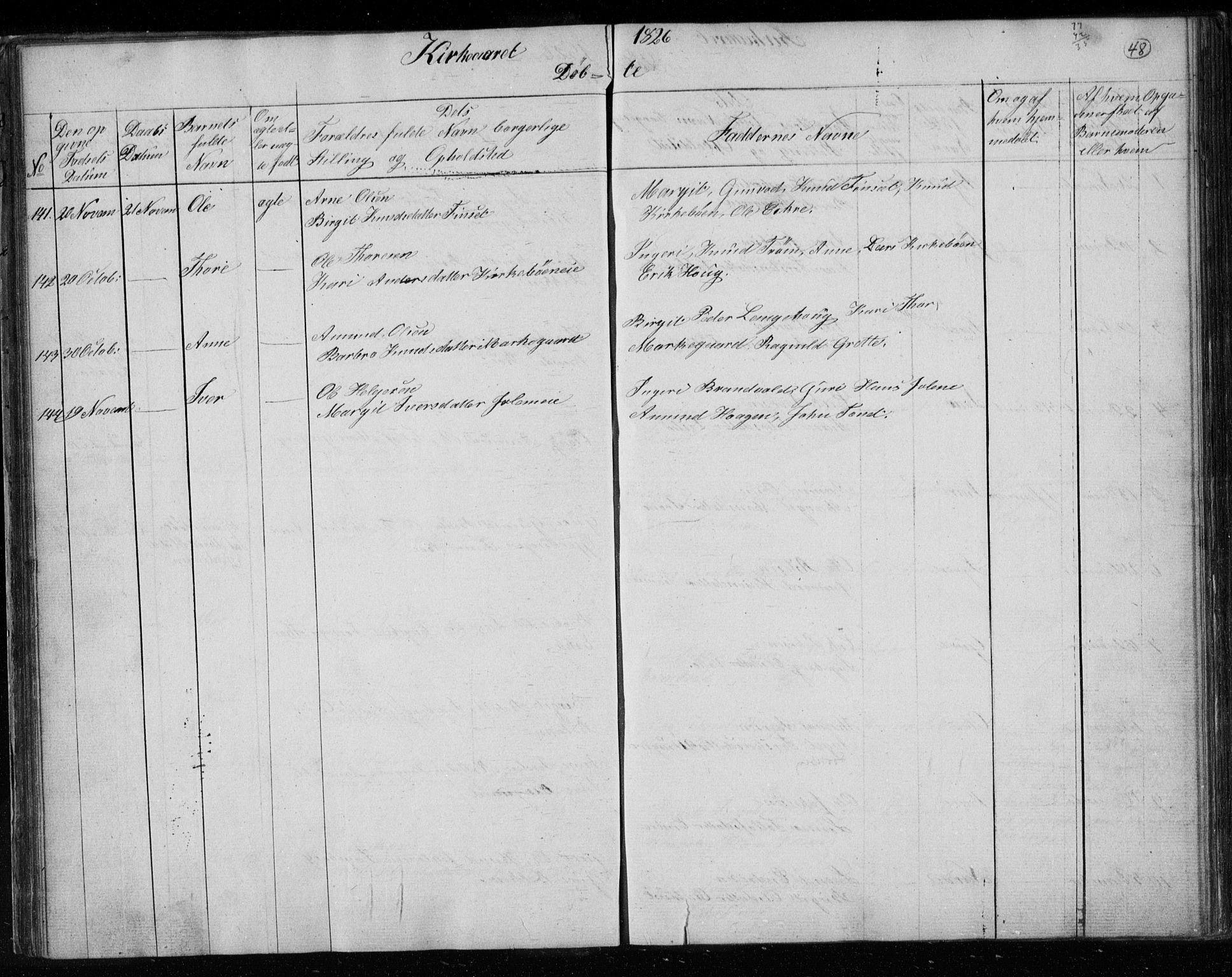 Gol kirkebøker, AV/SAKO-A-226/F/Fa/L0001: Parish register (official) no. I 1, 1821-1837, p. 48