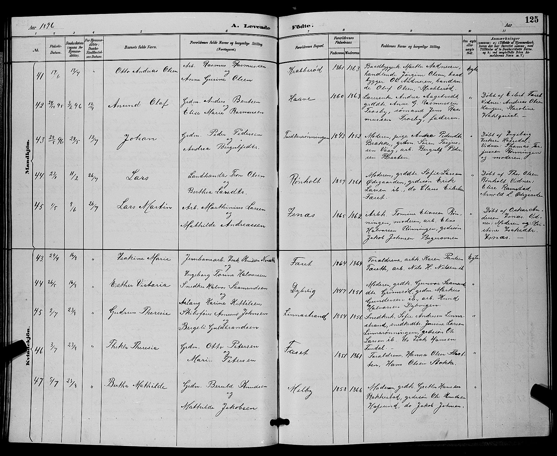 Bamble kirkebøker, SAKO/A-253/G/Ga/L0009: Parish register (copy) no. I 9, 1888-1900, p. 125