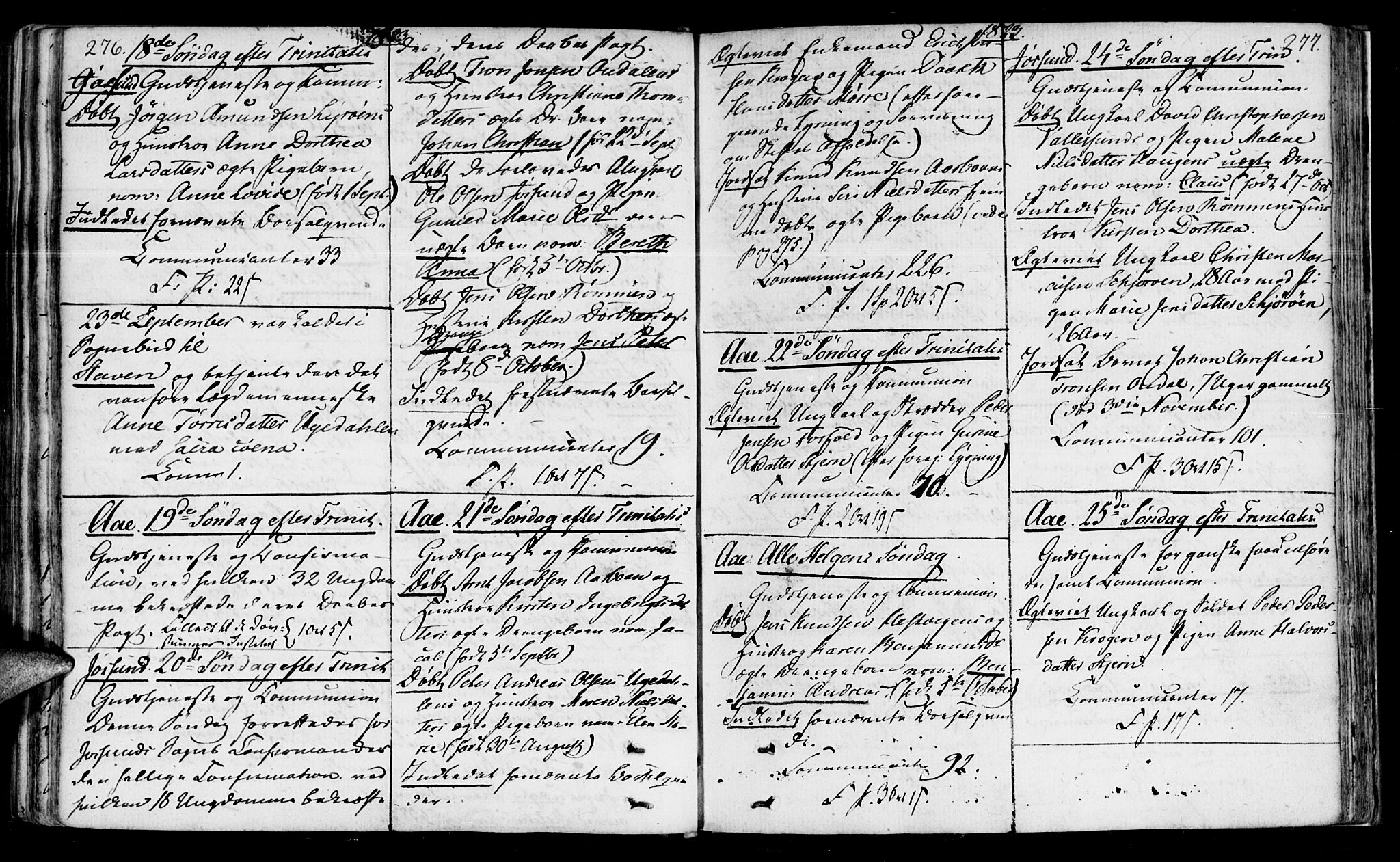 Ministerialprotokoller, klokkerbøker og fødselsregistre - Sør-Trøndelag, SAT/A-1456/655/L0674: Parish register (official) no. 655A03, 1802-1826, p. 276-277