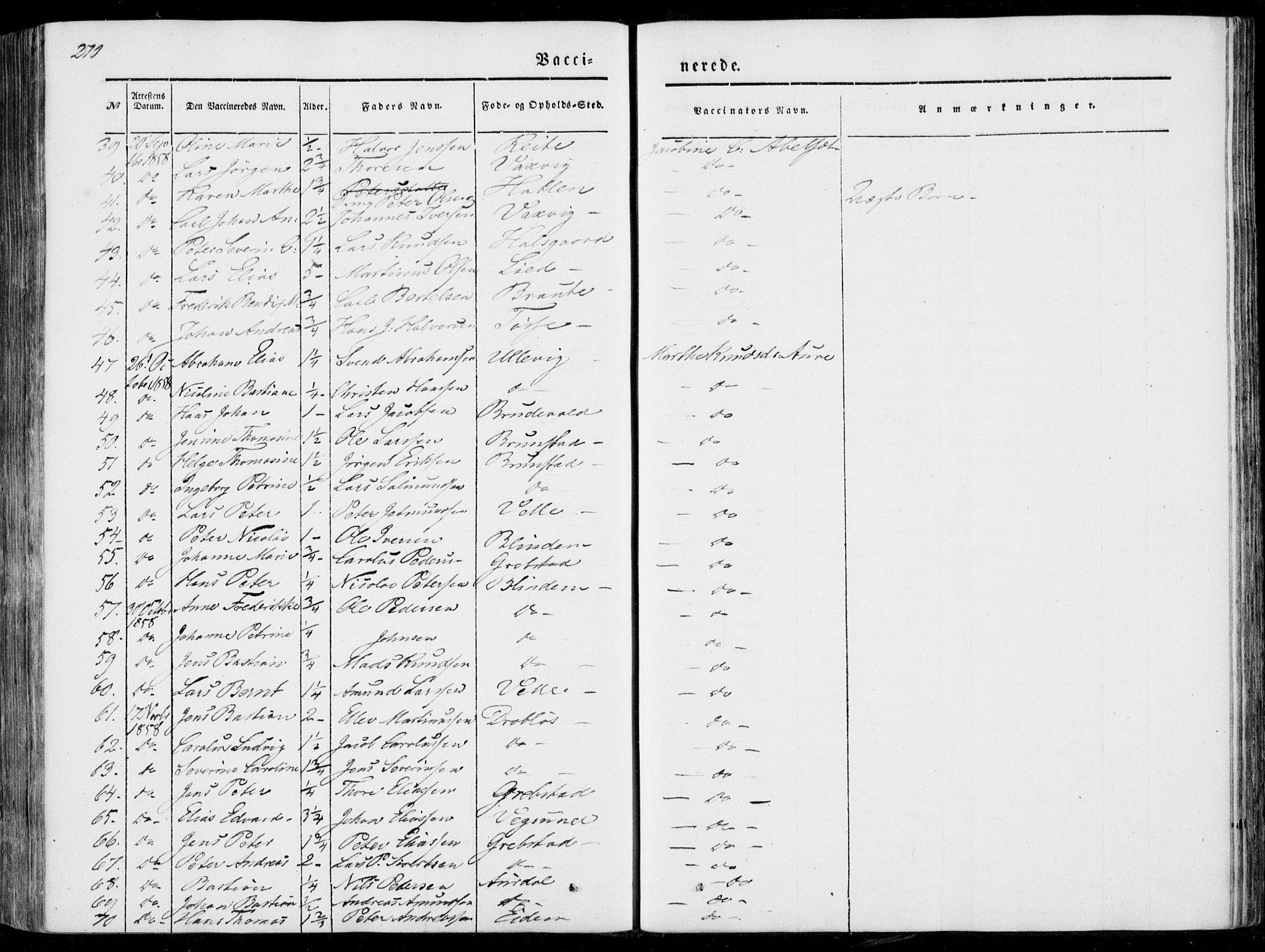 Ministerialprotokoller, klokkerbøker og fødselsregistre - Møre og Romsdal, AV/SAT-A-1454/522/L0313: Parish register (official) no. 522A08, 1852-1862, p. 270