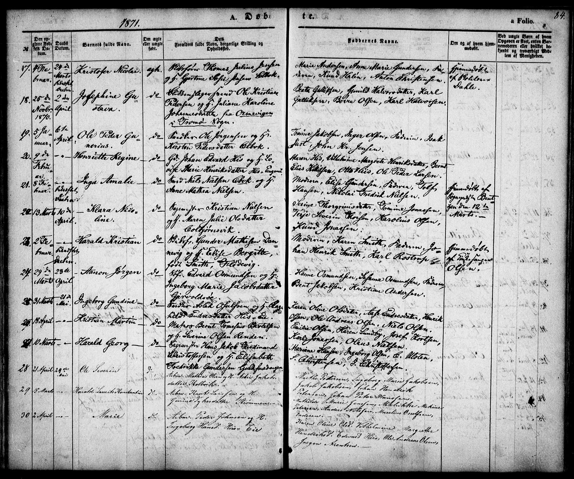 Hisøy sokneprestkontor, AV/SAK-1111-0020/F/Fa/L0001: Parish register (official) no. A 1, 1849-1871, p. 84