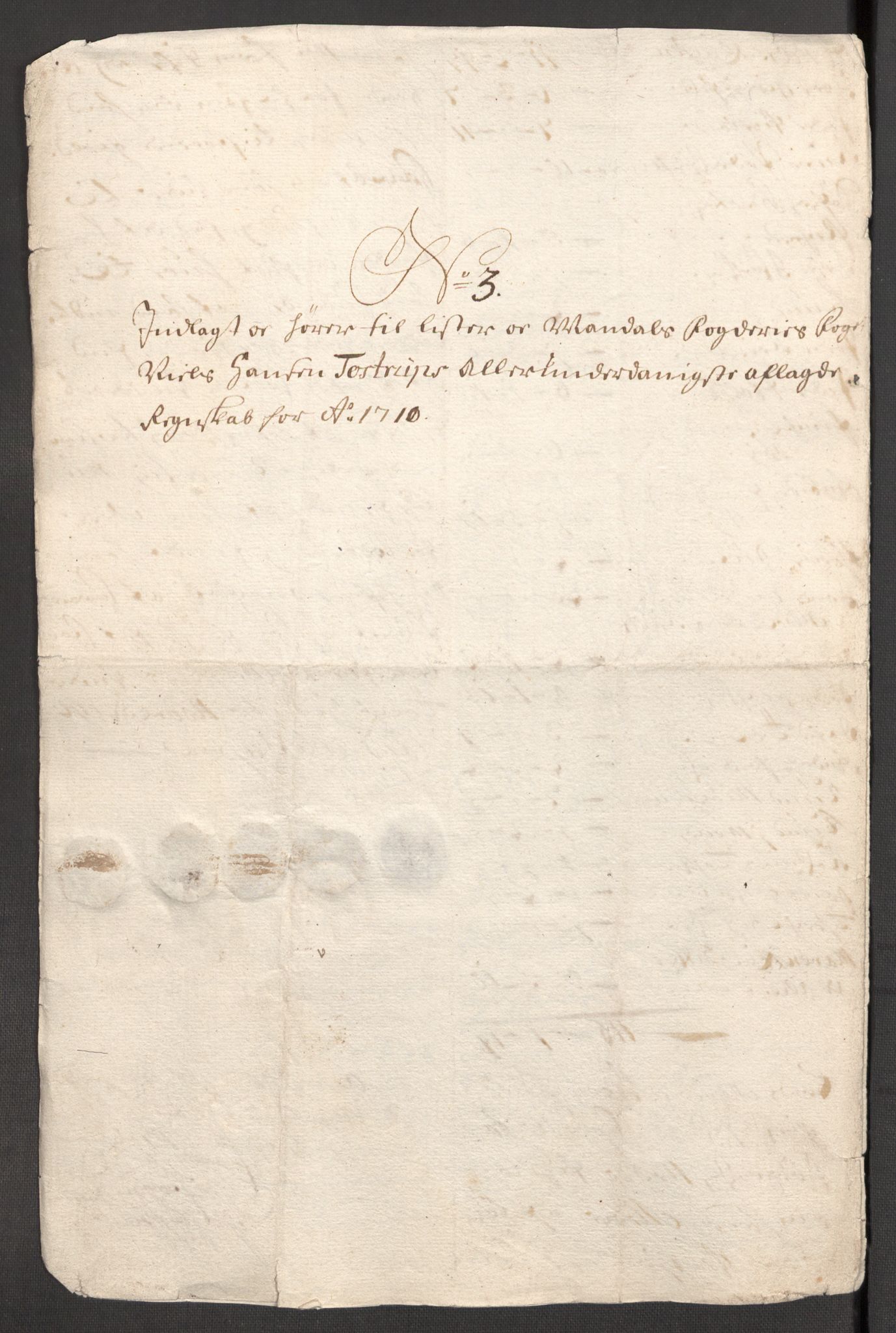 Rentekammeret inntil 1814, Reviderte regnskaper, Fogderegnskap, AV/RA-EA-4092/R43/L2553: Fogderegnskap Lista og Mandal, 1710, p. 31