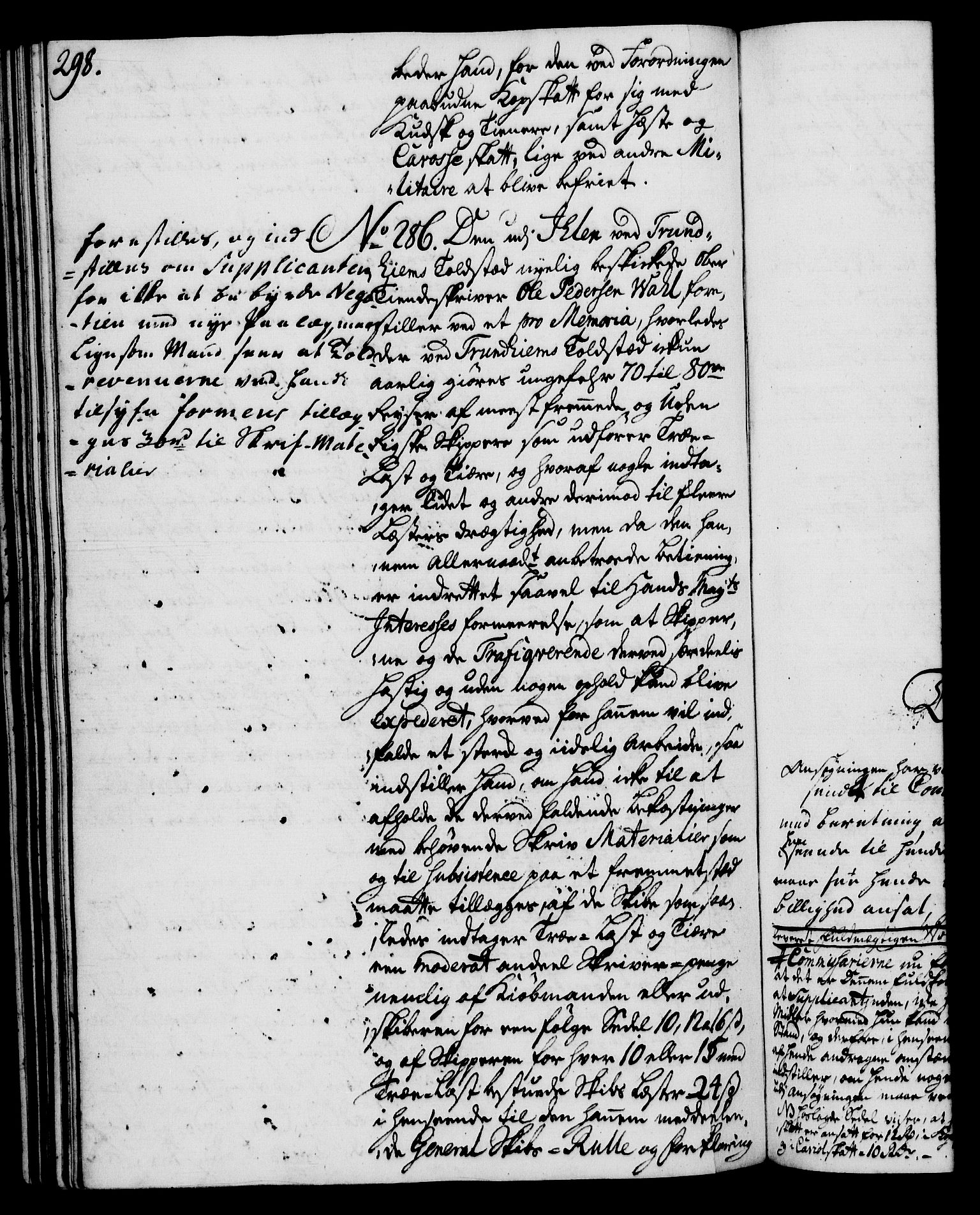 Rentekammeret, Kammerkanselliet, RA/EA-3111/G/Gh/Gha/L0025: Norsk ekstraktmemorialprotokoll (merket RK 53.70), 1743-1744, p. 298