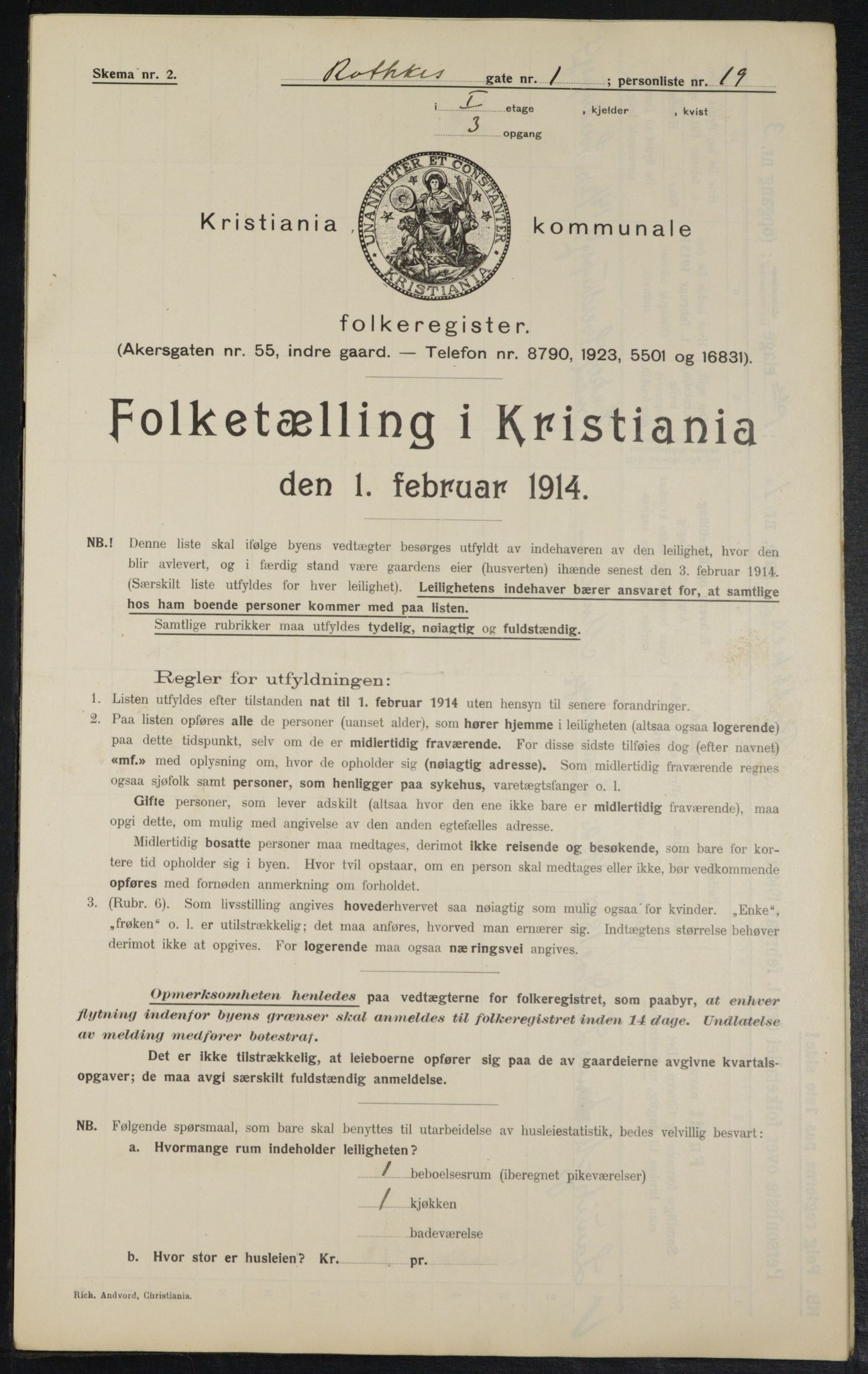 OBA, Municipal Census 1914 for Kristiania, 1914, p. 81869