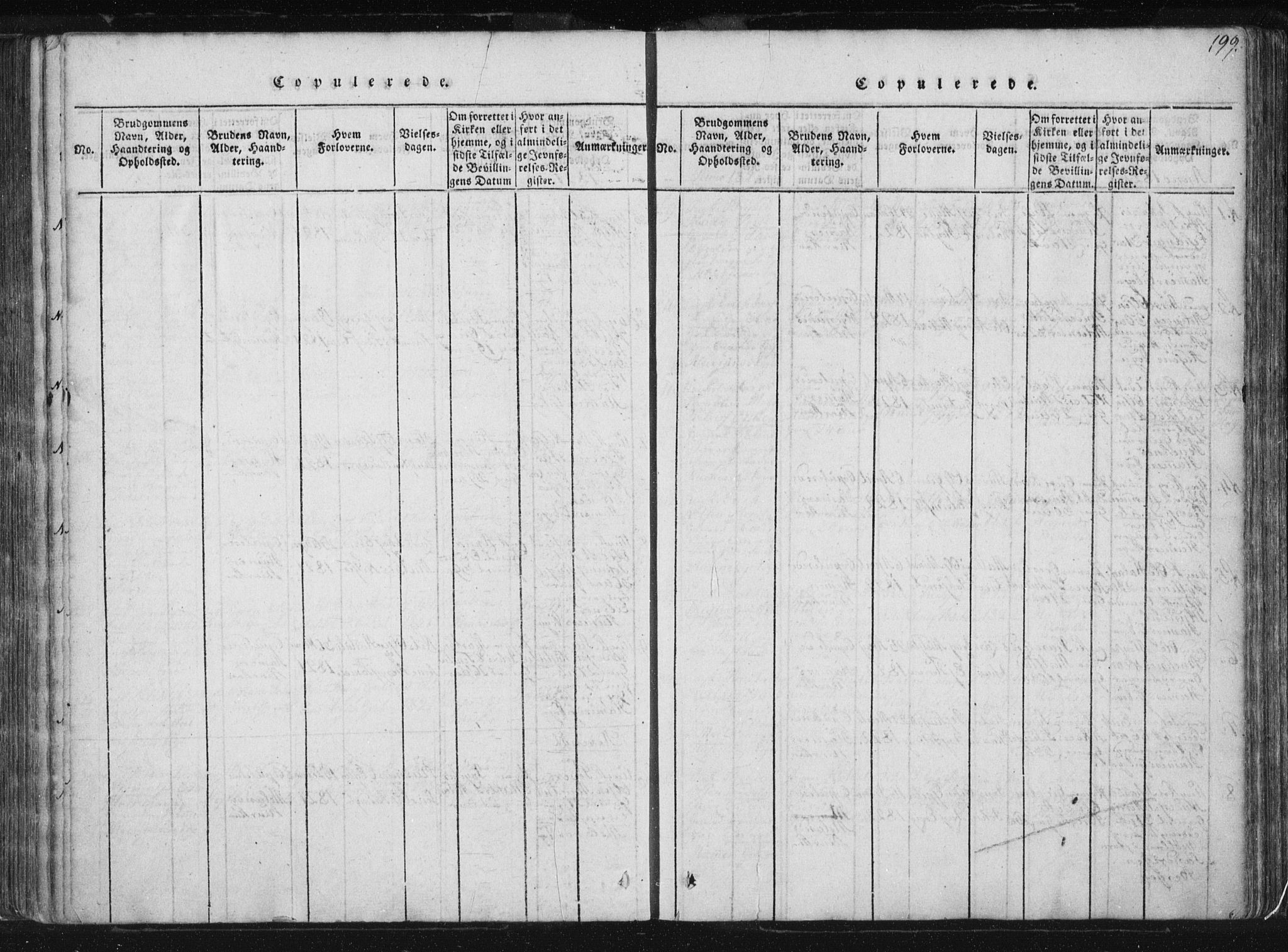 Hamre sokneprestembete, AV/SAB-A-75501/H/Ha/Haa/Haaa/L0010: Parish register (official) no. A 10, 1816-1826, p. 199