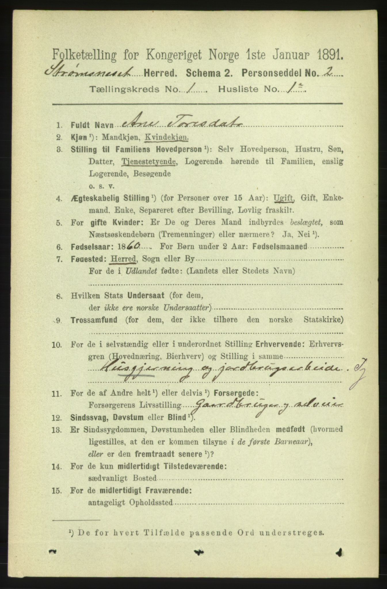 RA, 1891 census for 1559 Straumsnes, 1891, p. 44