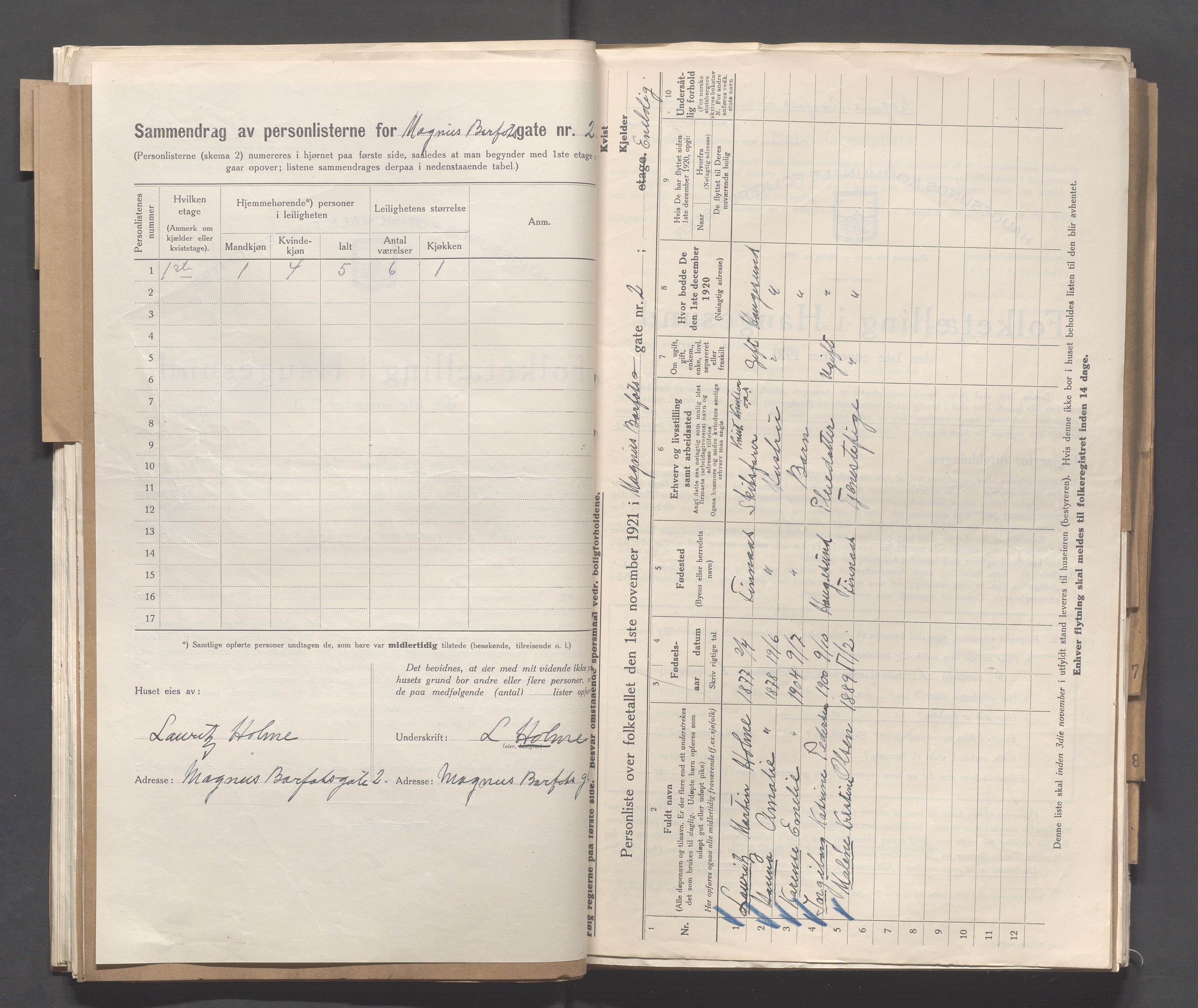 IKAR, Local census 1.11.1921 for Haugesund, 1921, p. 3050