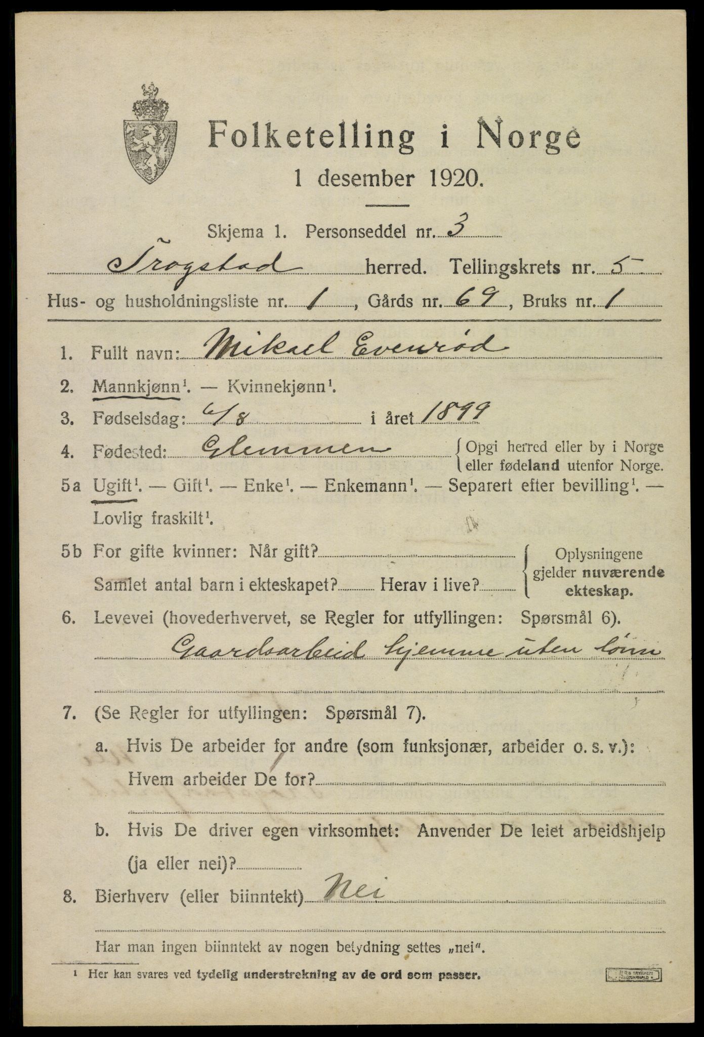 SAO, 1920 census for Trøgstad, 1920, p. 5658