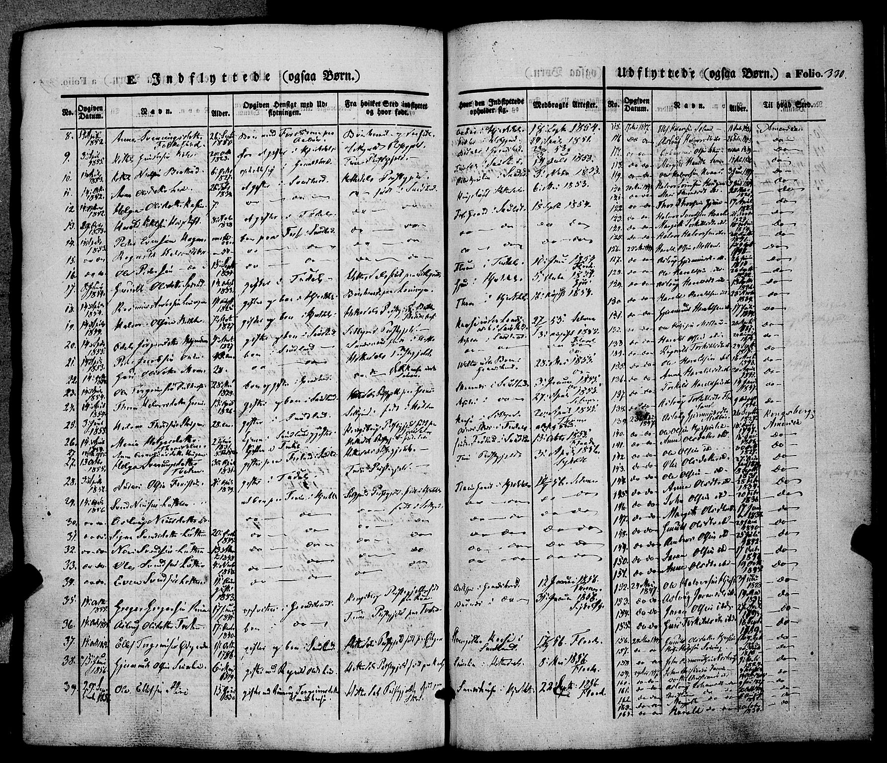 Hjartdal kirkebøker, AV/SAKO-A-270/F/Fa/L0008: Parish register (official) no. I 8, 1844-1859, p. 330