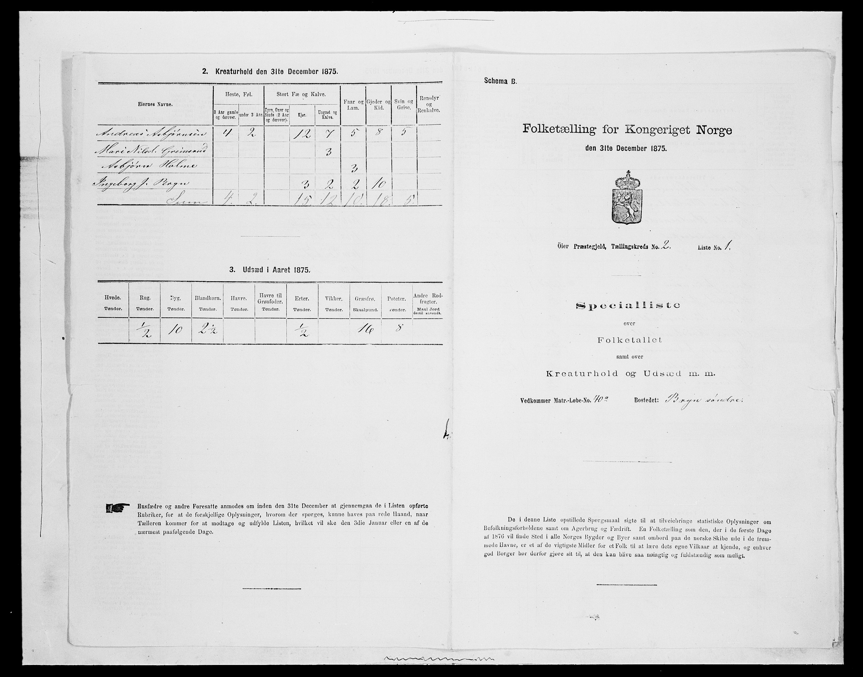 SAH, 1875 census for 0521P Øyer, 1875, p. 334