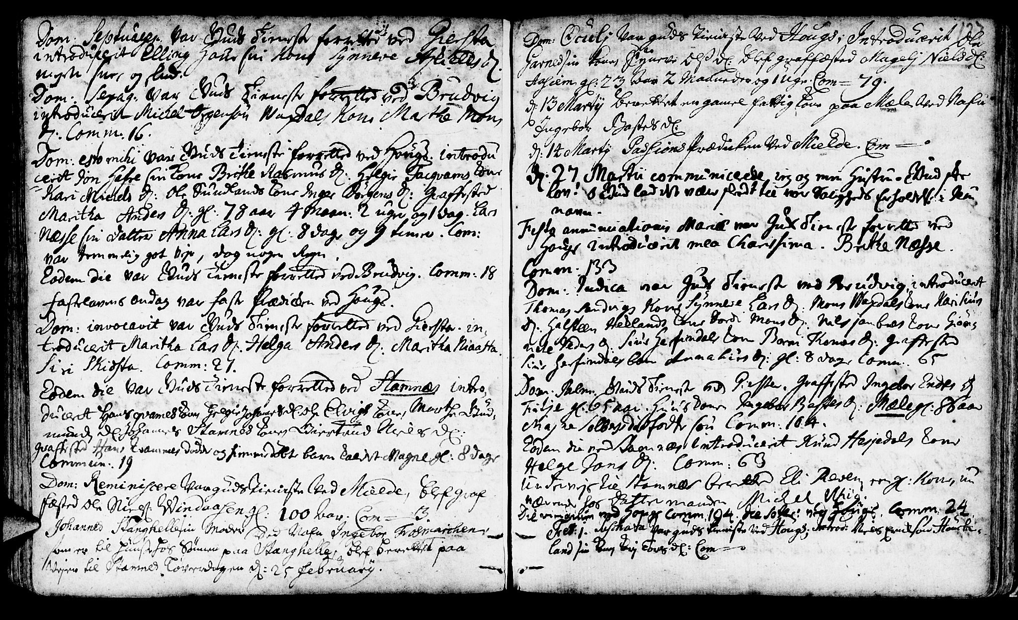 Haus sokneprestembete, AV/SAB-A-75601/H/Haa: Parish register (official) no. A 4, 1723-1733, p. 127