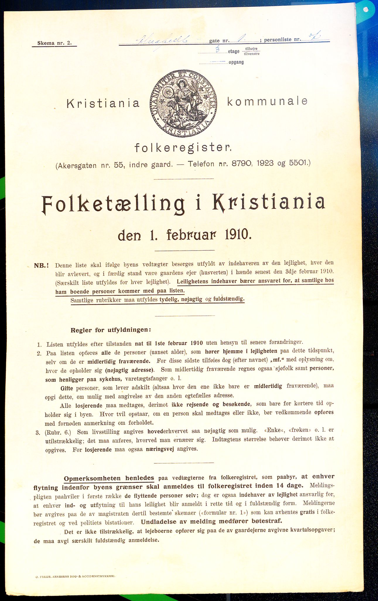 OBA, Municipal Census 1910 for Kristiania, 1910, p. 1014