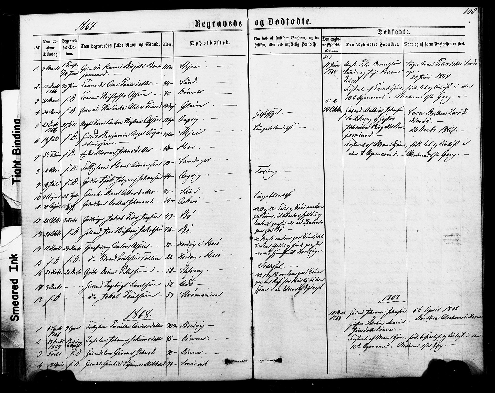 Ministerialprotokoller, klokkerbøker og fødselsregistre - Nordland, SAT/A-1459/835/L0524: Parish register (official) no. 835A02, 1865-1880, p. 108