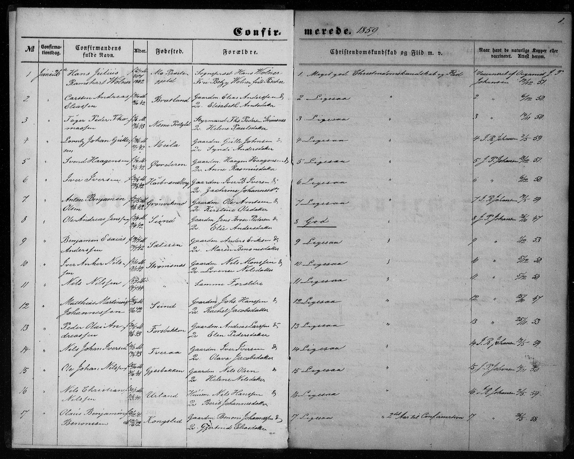 Ministerialprotokoller, klokkerbøker og fødselsregistre - Nordland, AV/SAT-A-1459/825/L0357: Parish register (official) no. 825A11, 1859-1877, p. 1