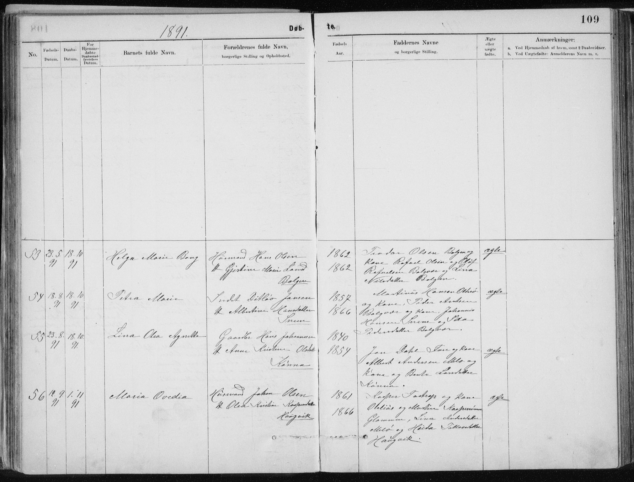 Ministerialprotokoller, klokkerbøker og fødselsregistre - Nordland, AV/SAT-A-1459/843/L0636: Parish register (copy) no. 843C05, 1884-1909, p. 109