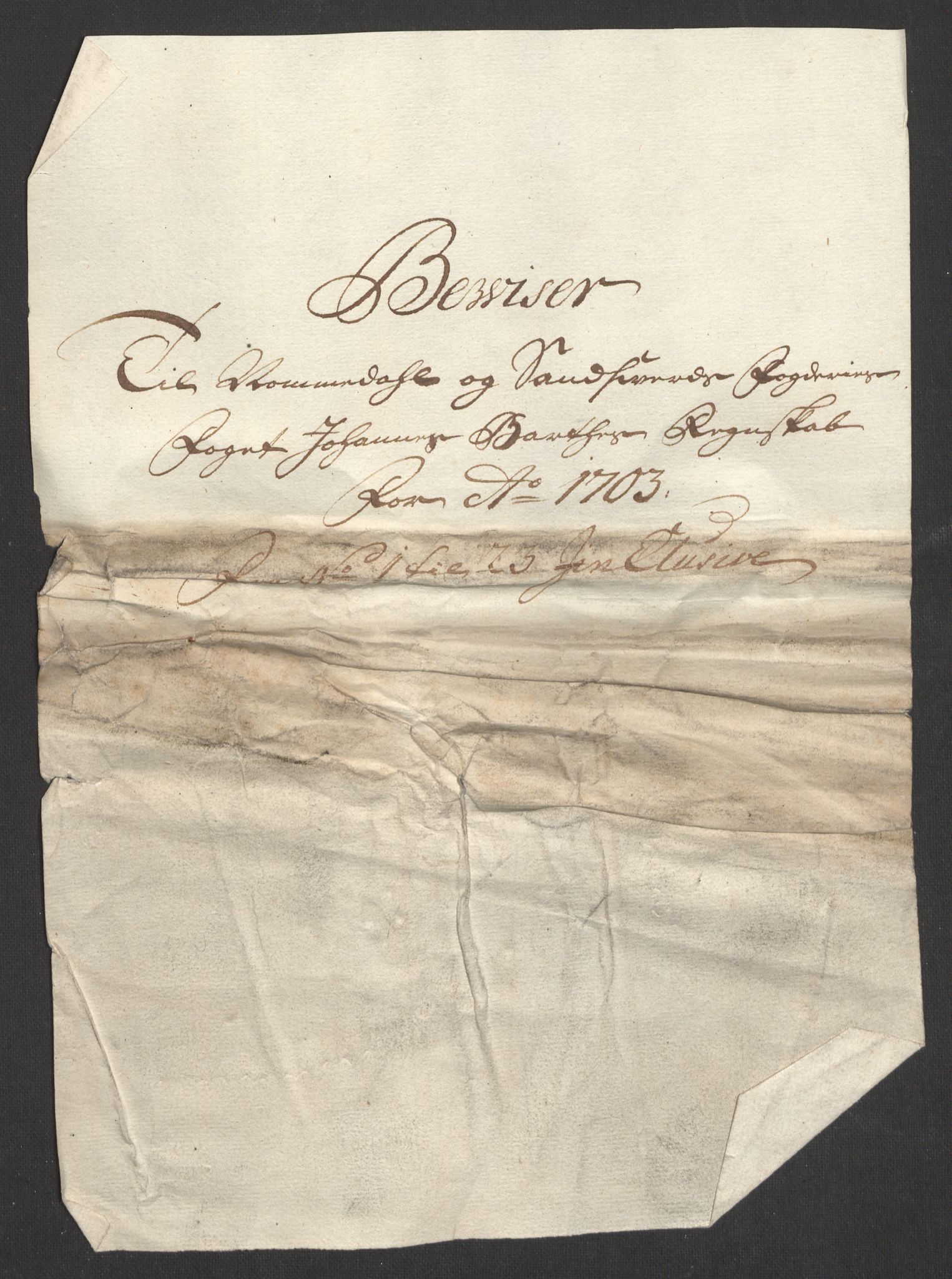 Rentekammeret inntil 1814, Reviderte regnskaper, Fogderegnskap, RA/EA-4092/R24/L1581: Fogderegnskap Numedal og Sandsvær, 1703, p. 15