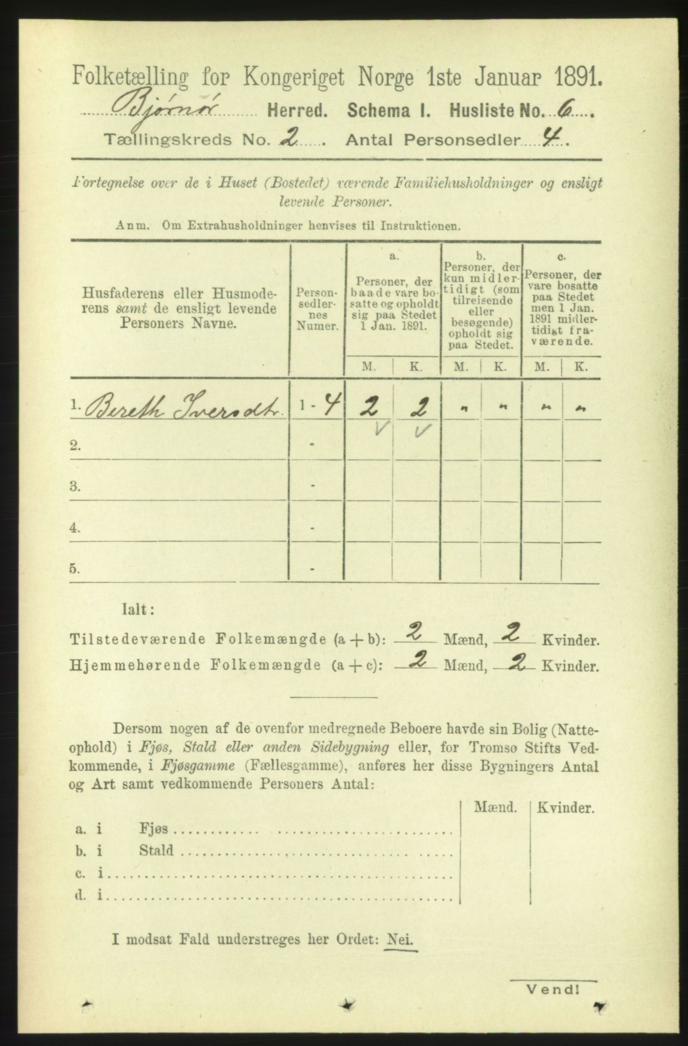 RA, 1891 census for 1632 Bjørnør, 1891, p. 560