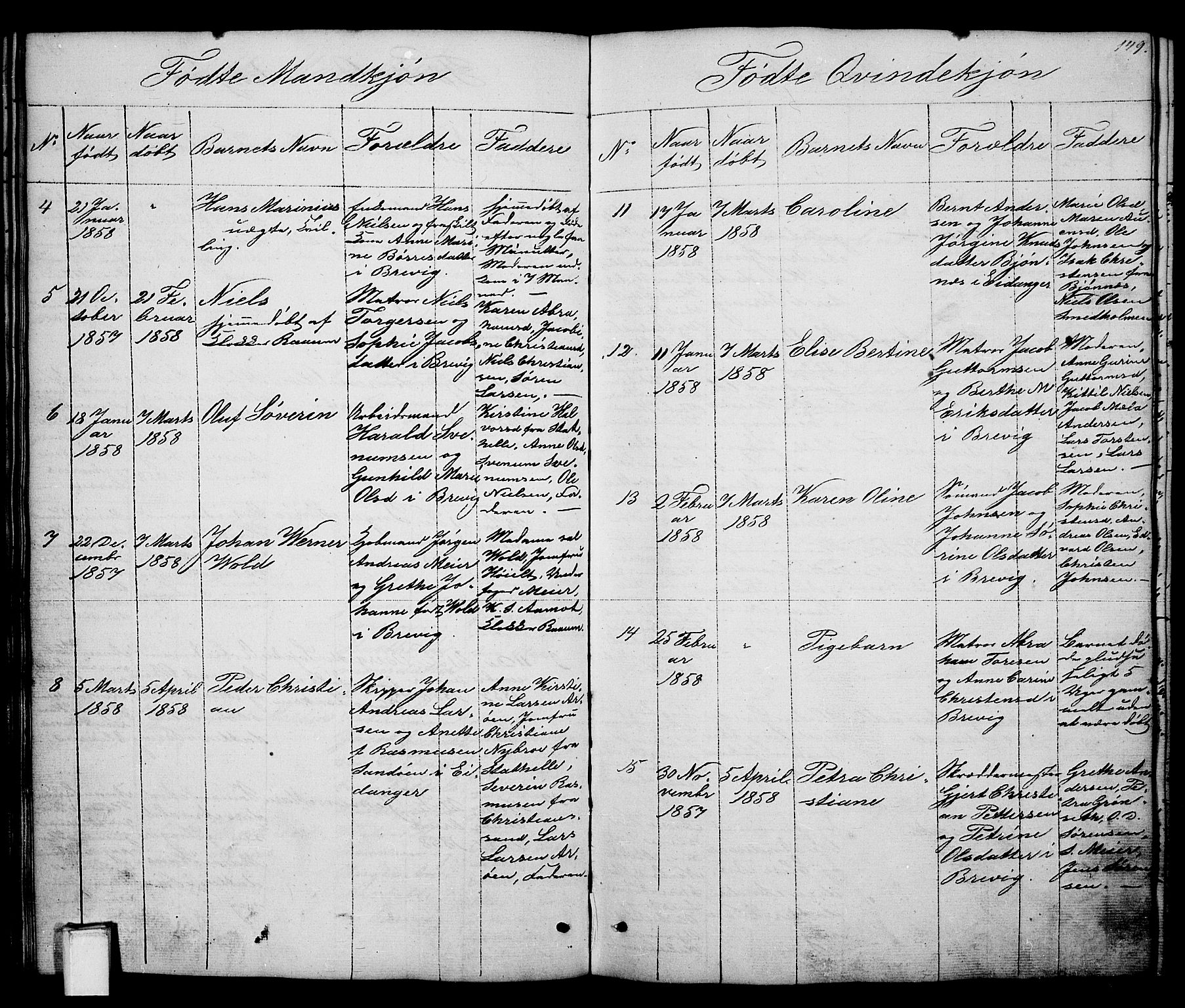Brevik kirkebøker, SAKO/A-255/G/Ga/L0002: Parish register (copy) no. 2, 1846-1865, p. 149