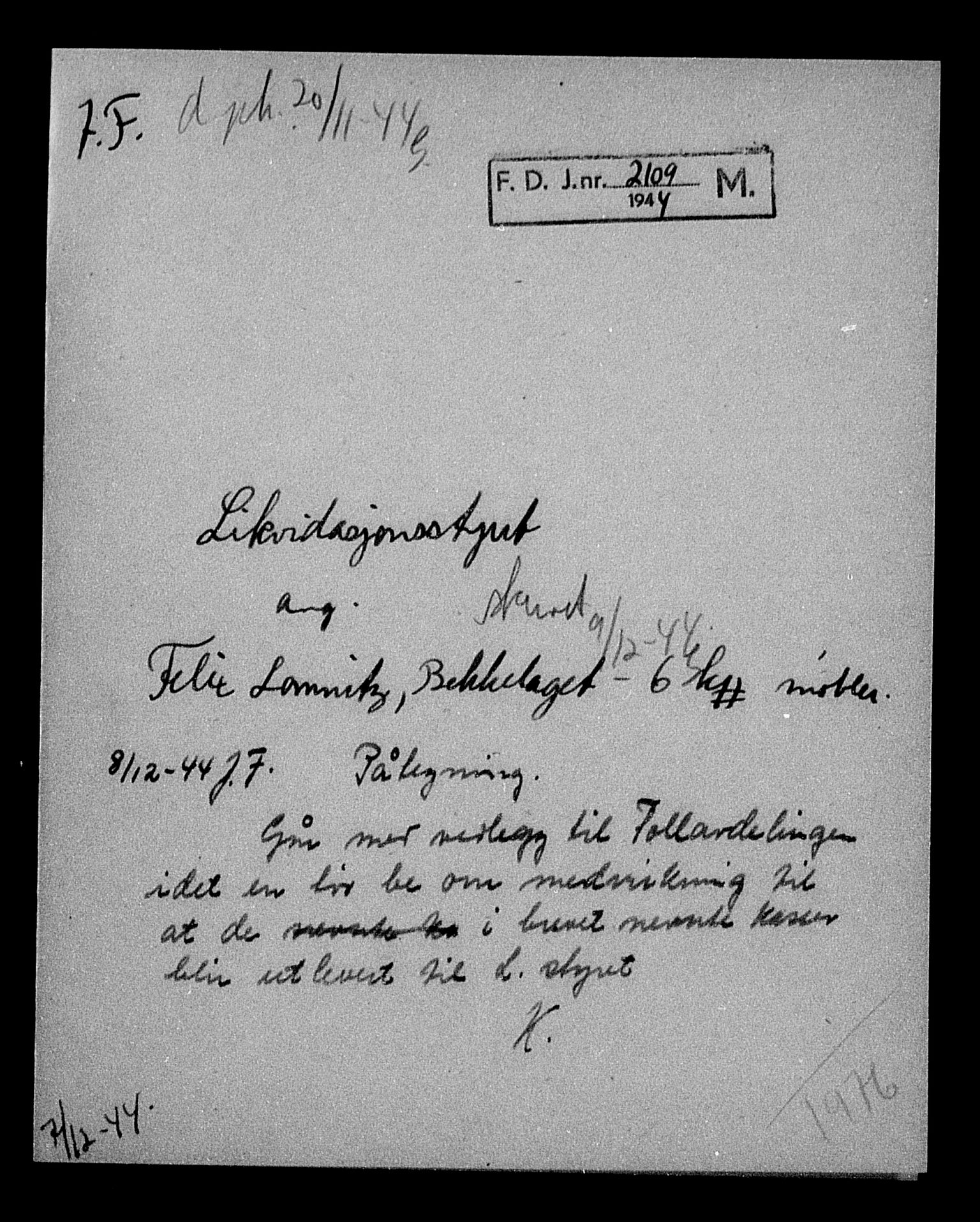 Justisdepartementet, Tilbakeføringskontoret for inndratte formuer, AV/RA-S-1564/H/Hc/Hcc/L0960: --, 1945-1947, p. 201