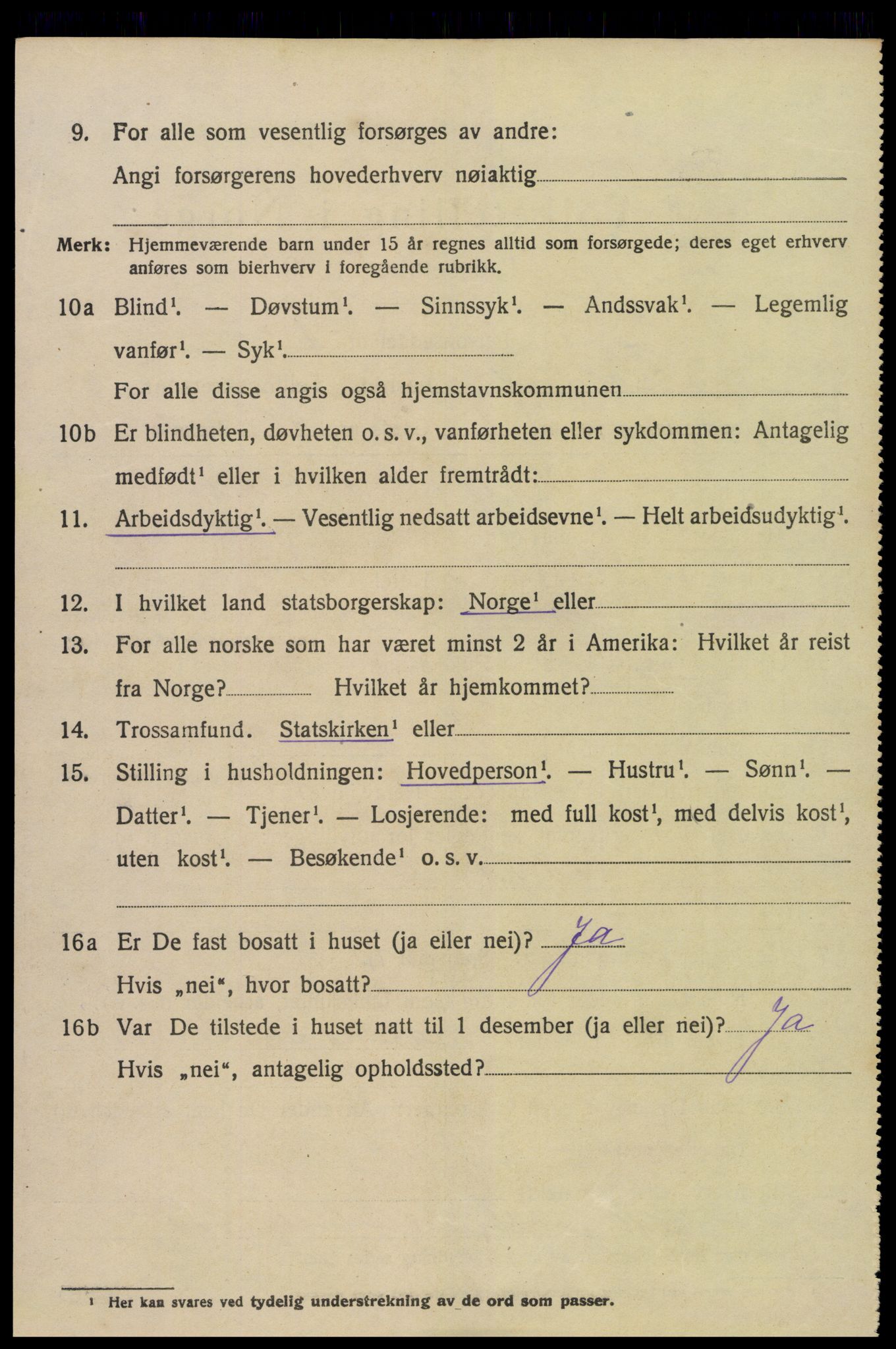 SAK, 1920 census for Froland, 1920, p. 4910