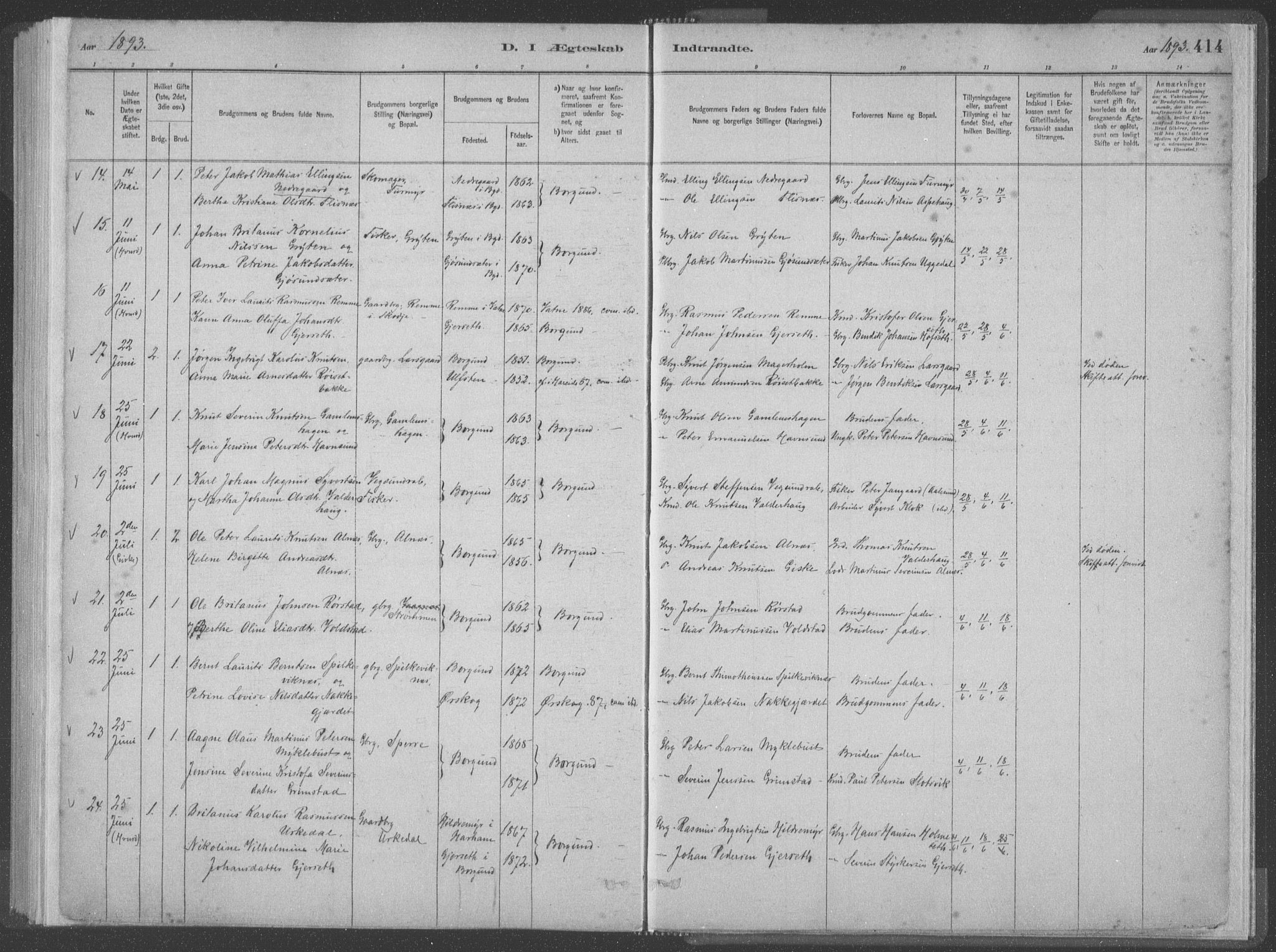 Ministerialprotokoller, klokkerbøker og fødselsregistre - Møre og Romsdal, AV/SAT-A-1454/528/L0402: Parish register (official) no. 528A12II, 1880-1903, p. 414