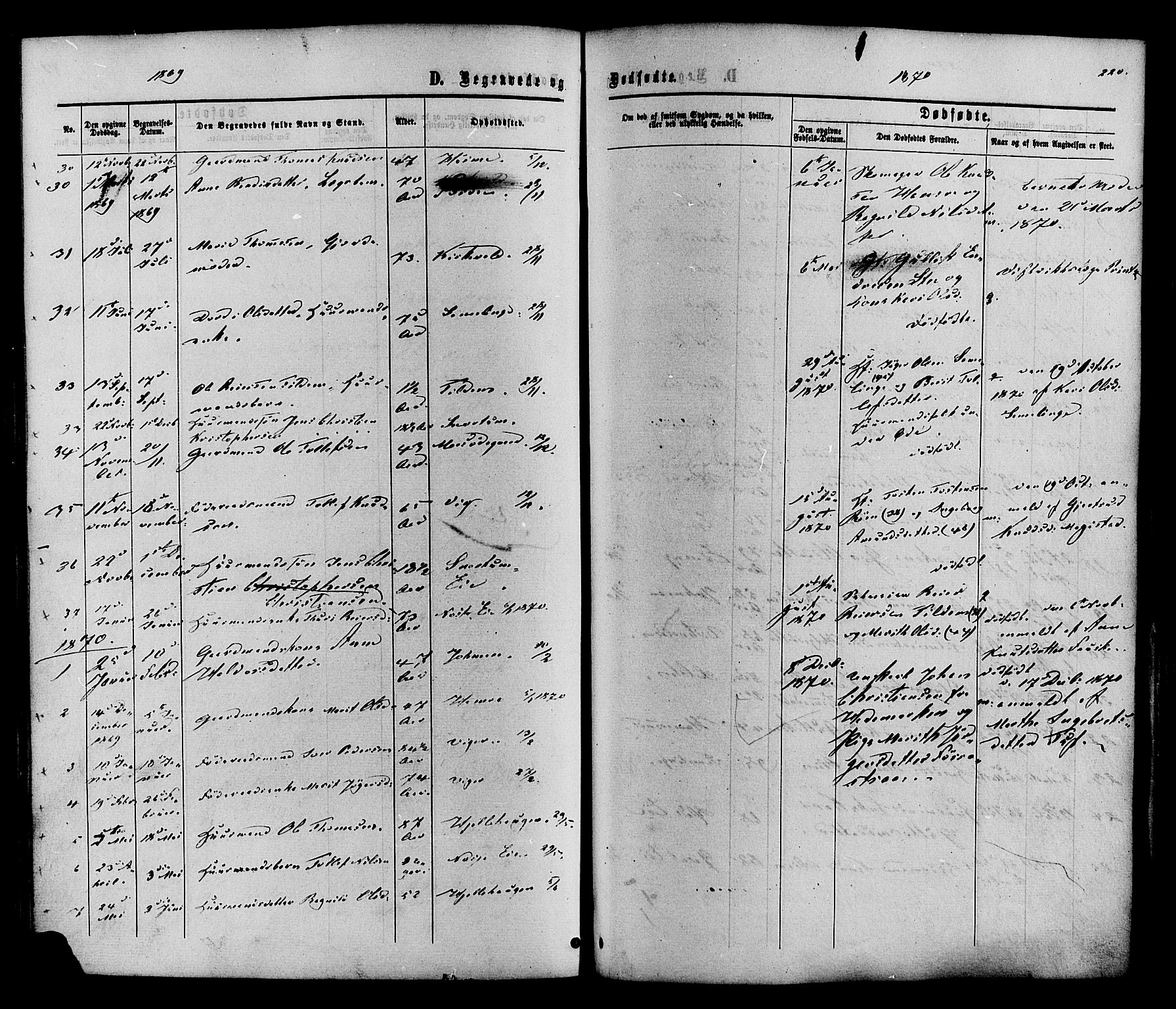 Vestre Slidre prestekontor, SAH/PREST-136/H/Ha/Haa/L0003: Parish register (official) no. 3, 1865-1880, p. 220