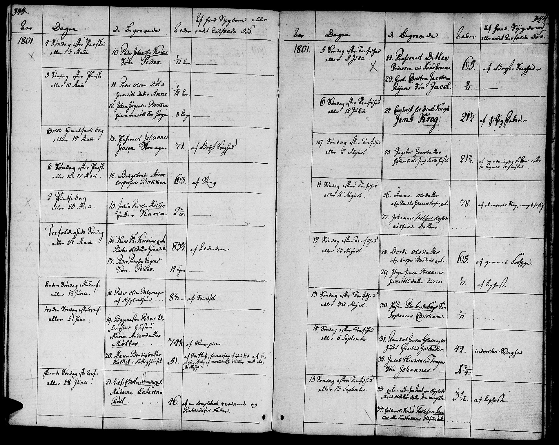 Ministerialprotokoller, klokkerbøker og fødselsregistre - Sør-Trøndelag, SAT/A-1456/681/L0927: Parish register (official) no. 681A05, 1798-1808, p. 343-344