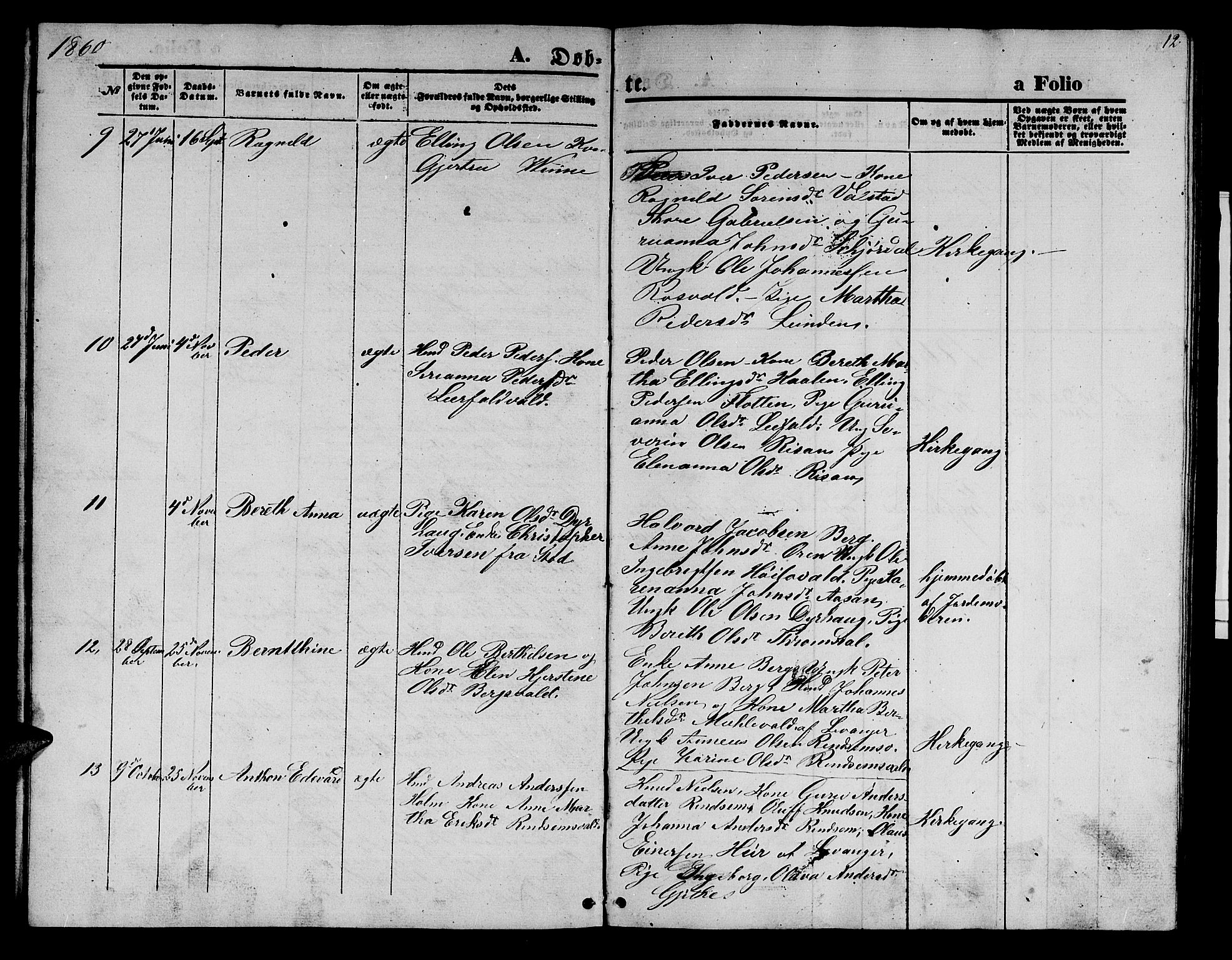 Ministerialprotokoller, klokkerbøker og fødselsregistre - Nord-Trøndelag, SAT/A-1458/726/L0270: Parish register (copy) no. 726C01, 1858-1868, p. 12