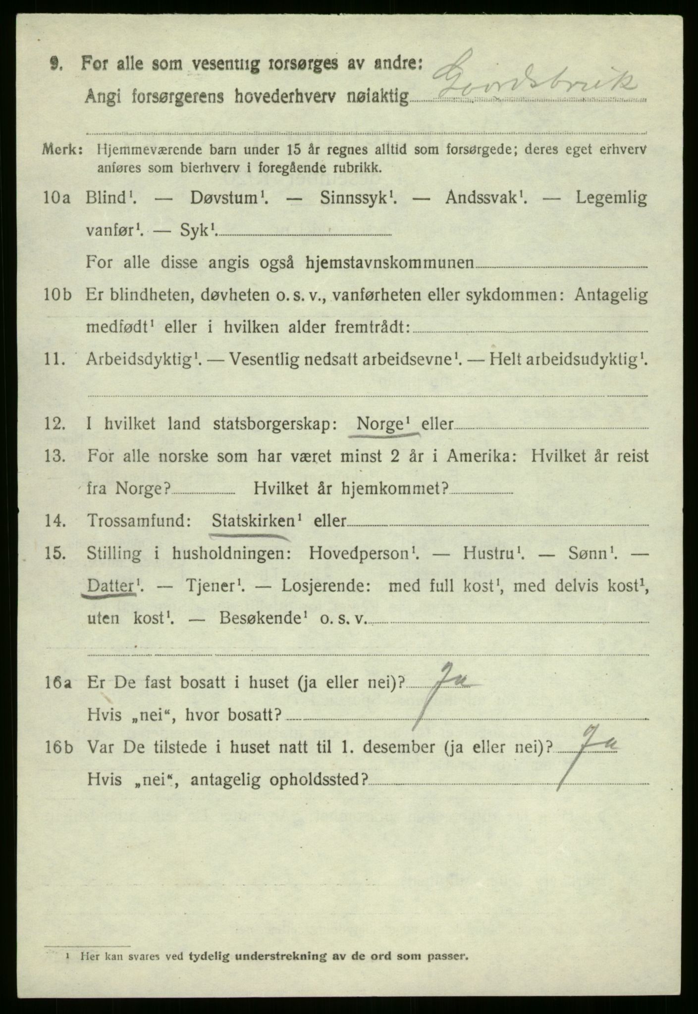 SAB, 1920 census for Vevring, 1920, p. 441