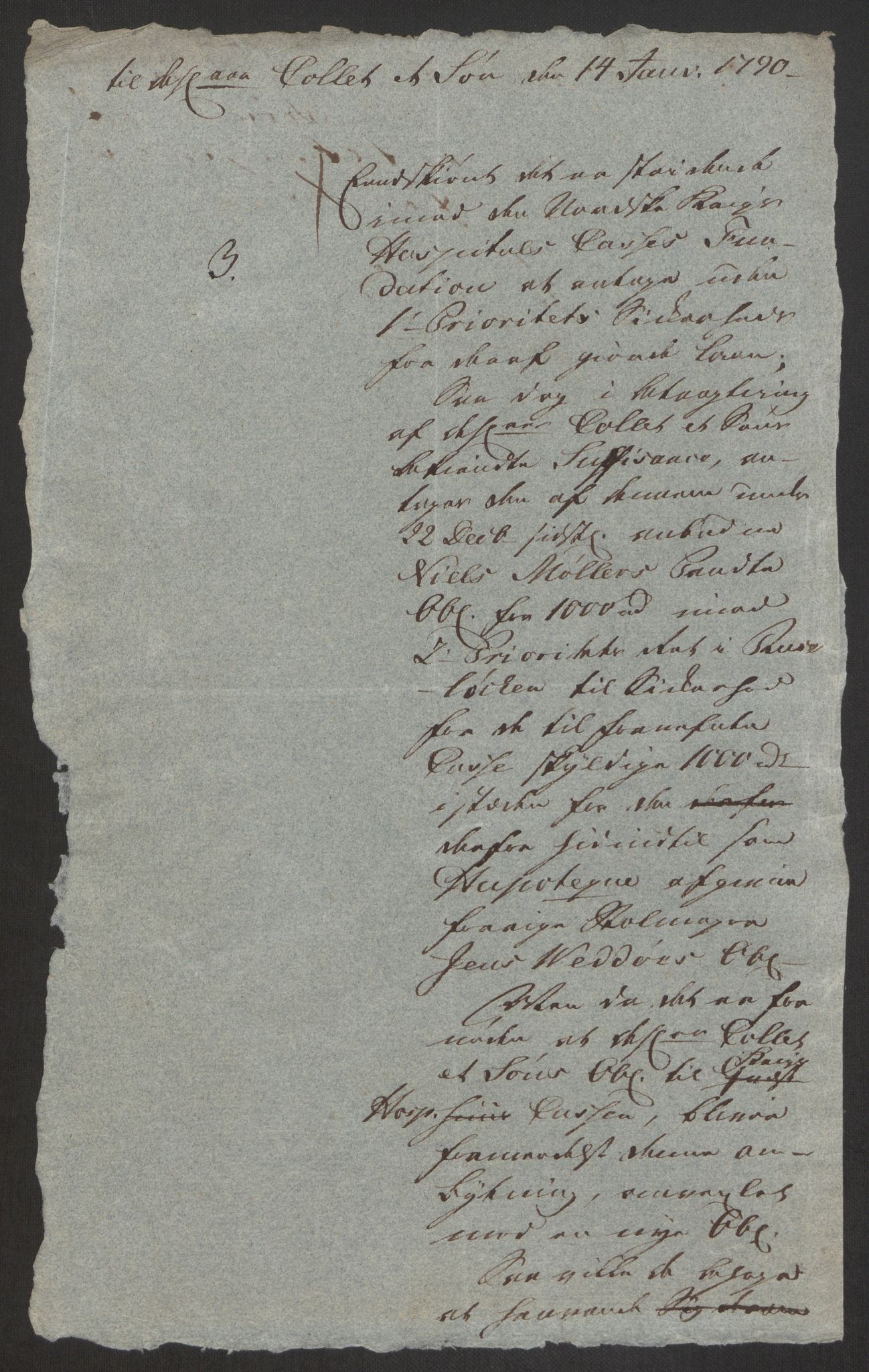 Forsvaret, Den norske kvesthuskasse/krigshospitalkasse, AV/RA-RAFA-1887/F/Fa/L0008: Konsepter, 1790-1793, p. 13