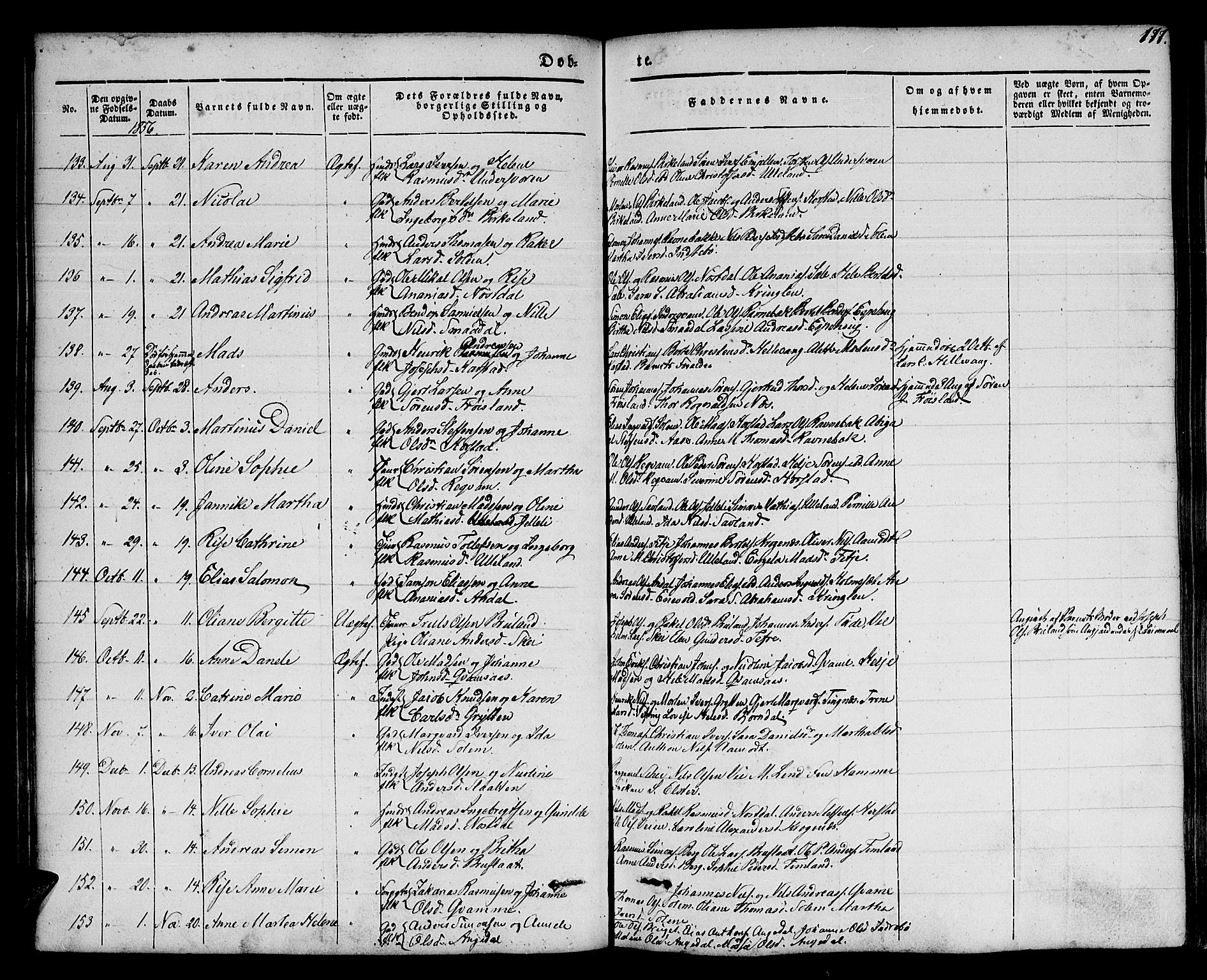 Førde sokneprestembete, SAB/A-79901/H/Haa/Haaa/L0007: Parish register (official) no. A 7, 1843-1860, p. 177