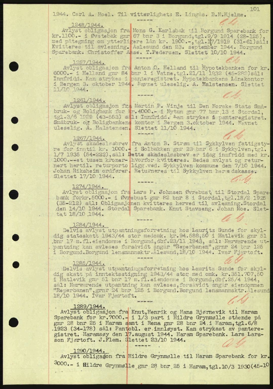 Nordre Sunnmøre sorenskriveri, SAT/A-0006/1/2/2C/2Ca: Mortgage book no. B1-6, 1938-1942, Diary no: : 1248/1944
