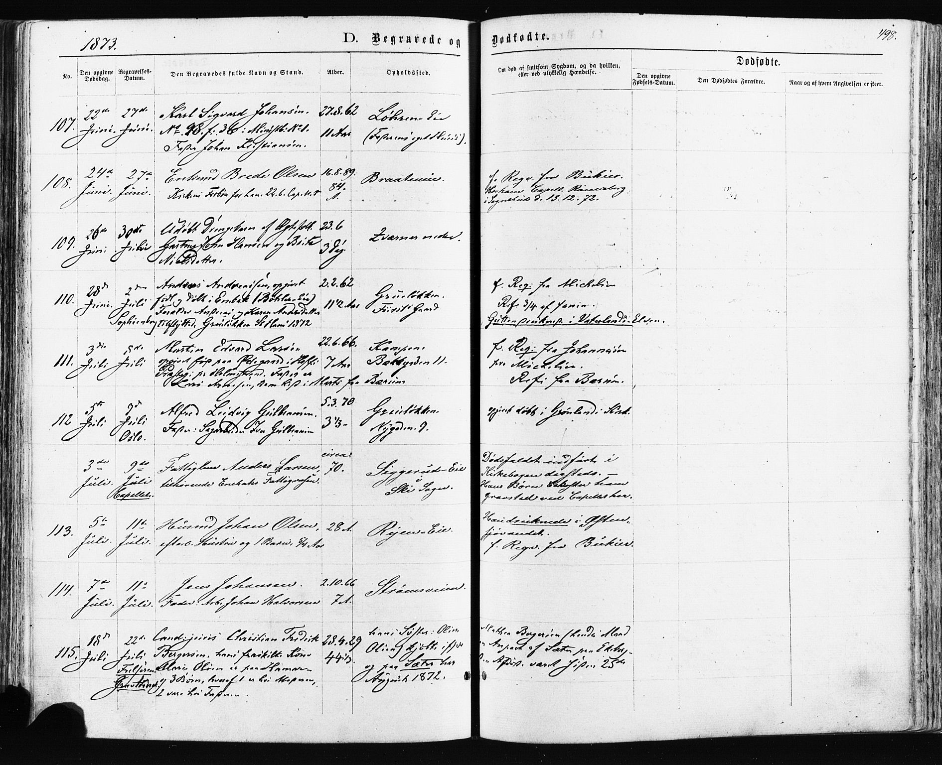 Østre Aker prestekontor Kirkebøker, AV/SAO-A-10840/F/Fa/L0003: Parish register (official) no. I 3, 1869-1875, p. 498