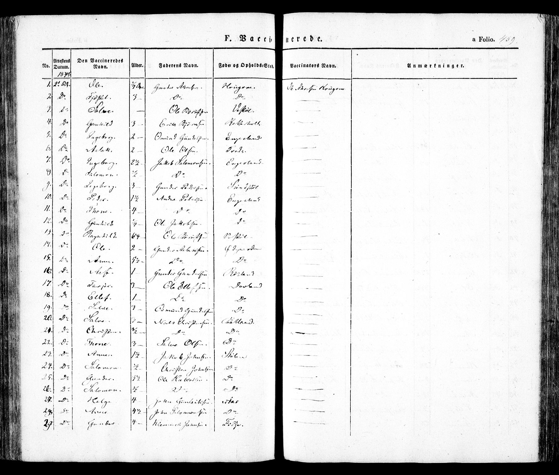 Evje sokneprestkontor, SAK/1111-0008/F/Fa/Faa/L0005: Parish register (official) no. A 5, 1843-1865, p. 459
